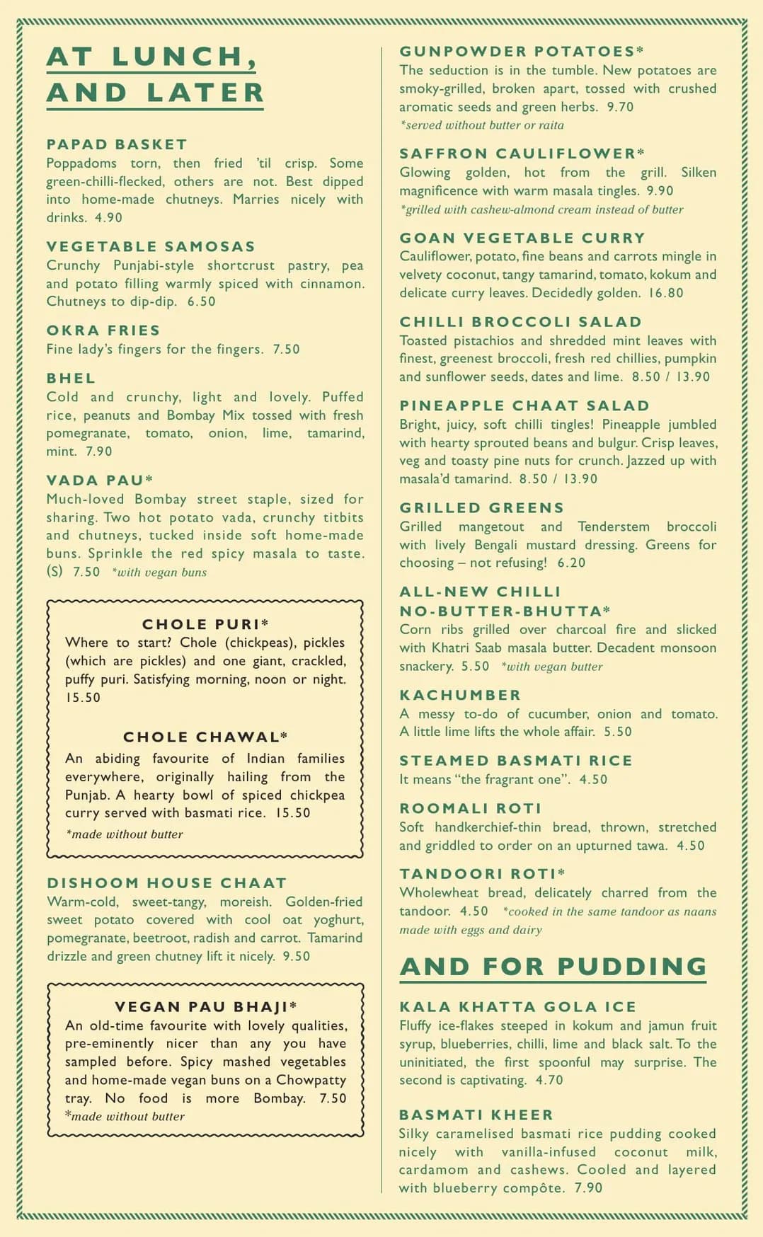 Dishoom Glasgow menu, page 29