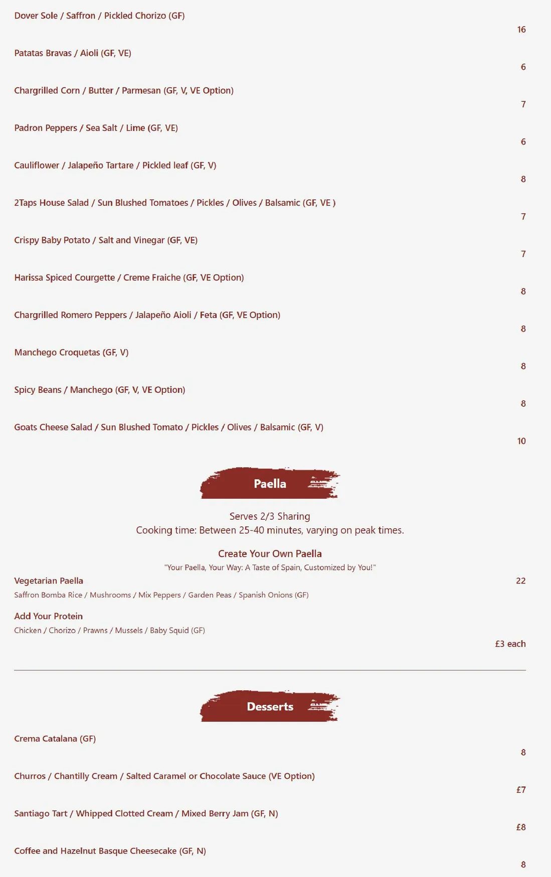 2 Taps - Belfast menu, page 2