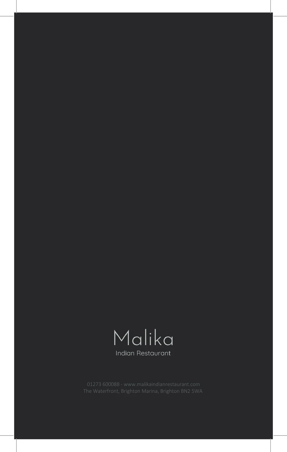 Malika menu, page 8