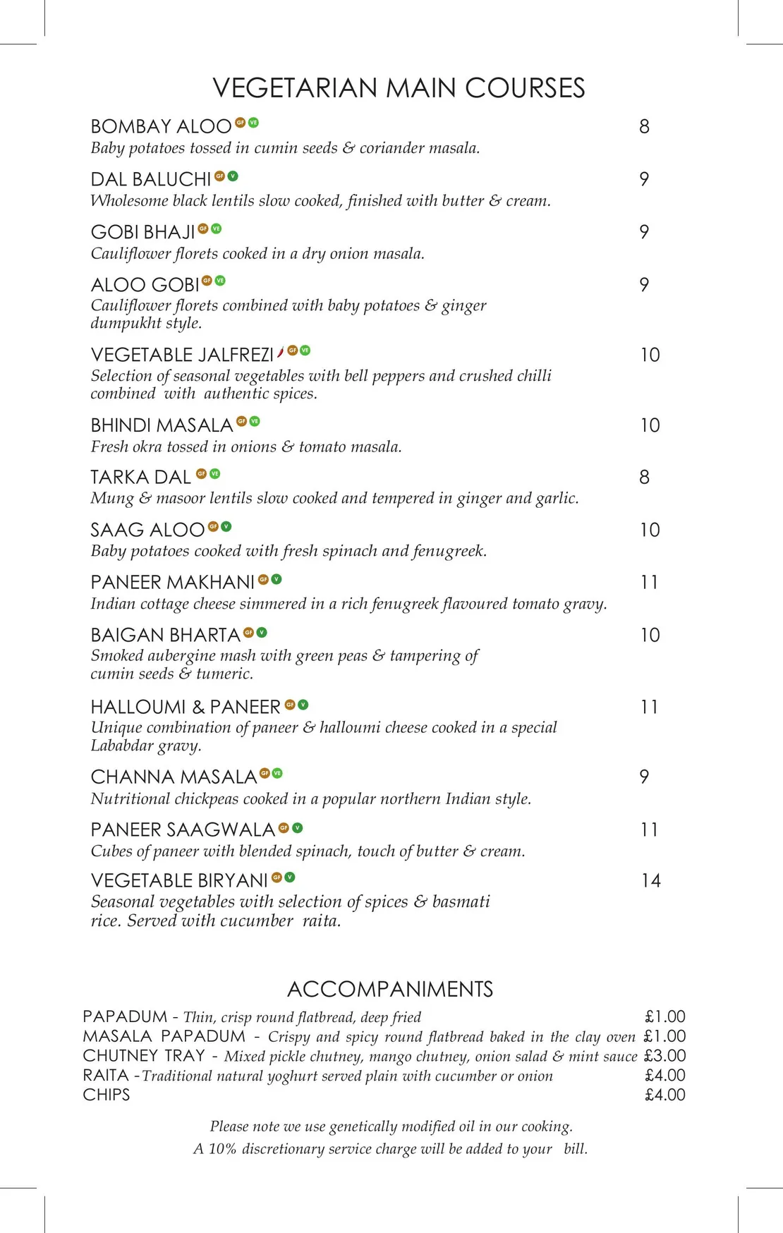 Malika menu, page 7