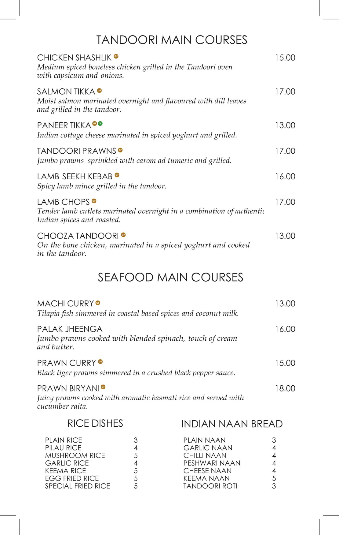 Malika menu, page 6