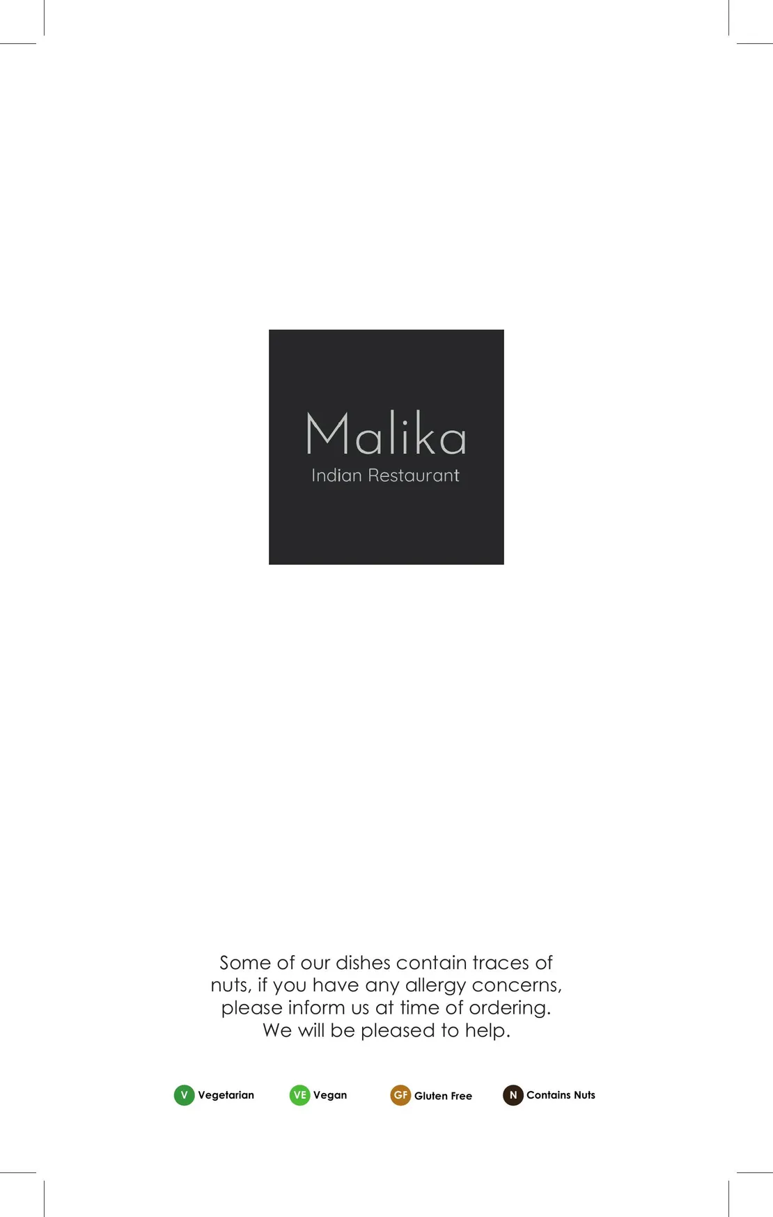 Malika menu, page 2