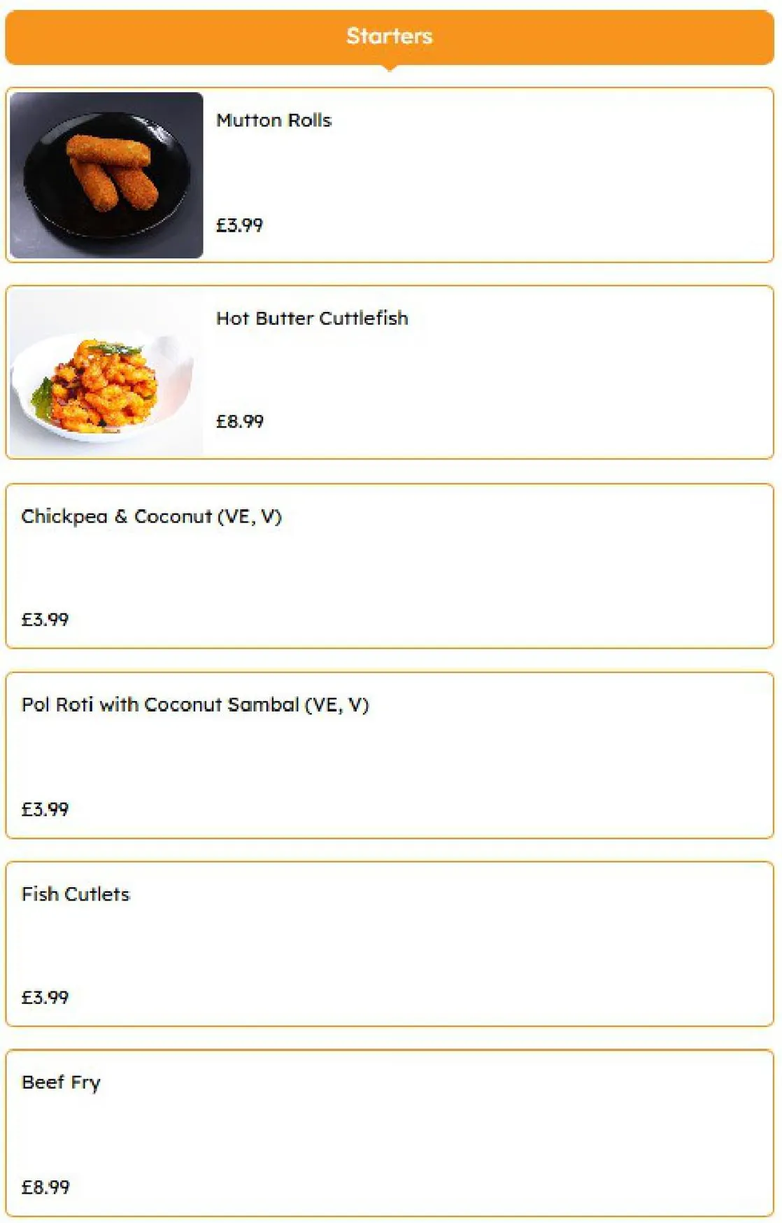 Kamuü menu, page 1