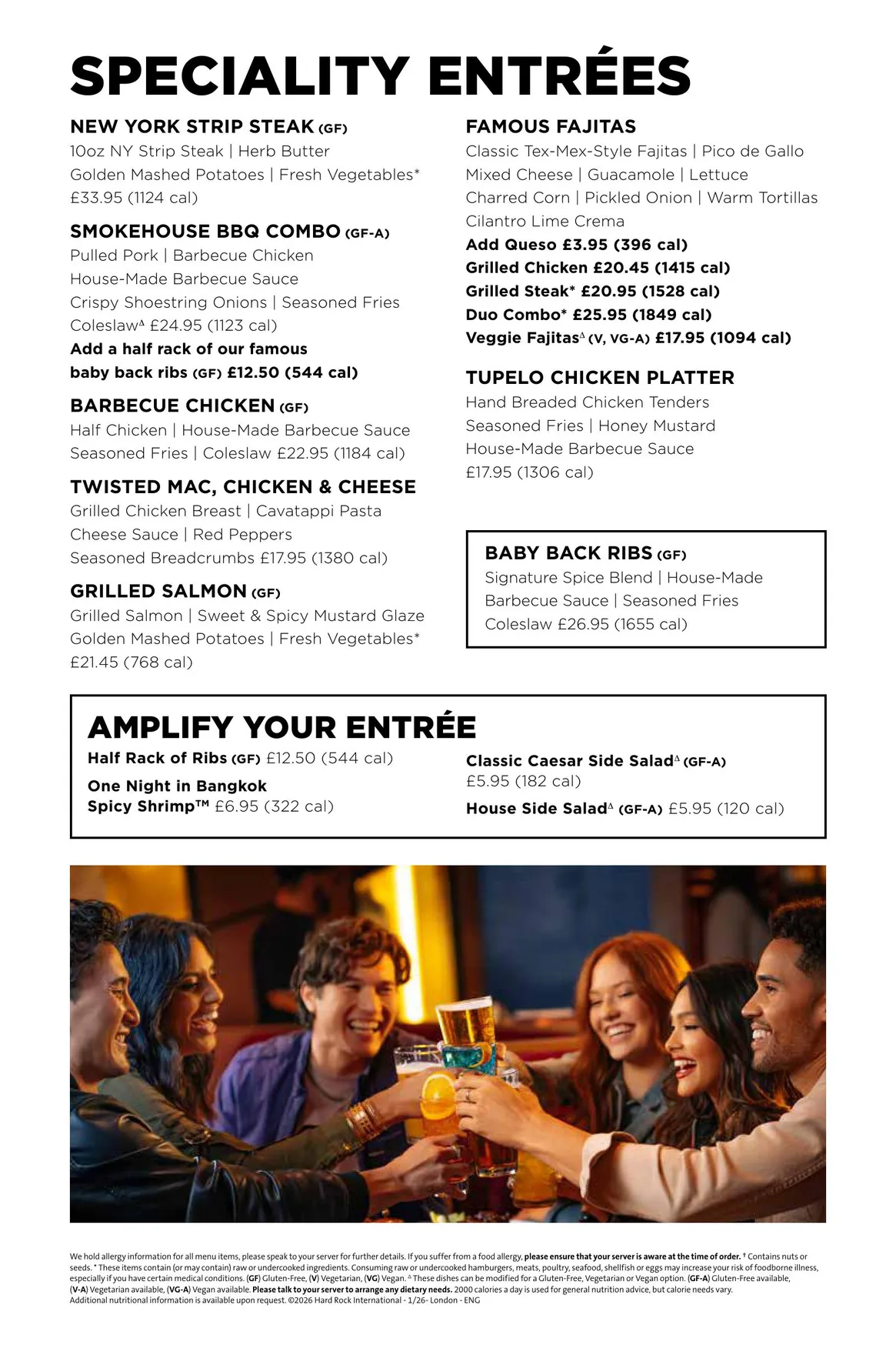 Hard Rock Cafe menu, page 9