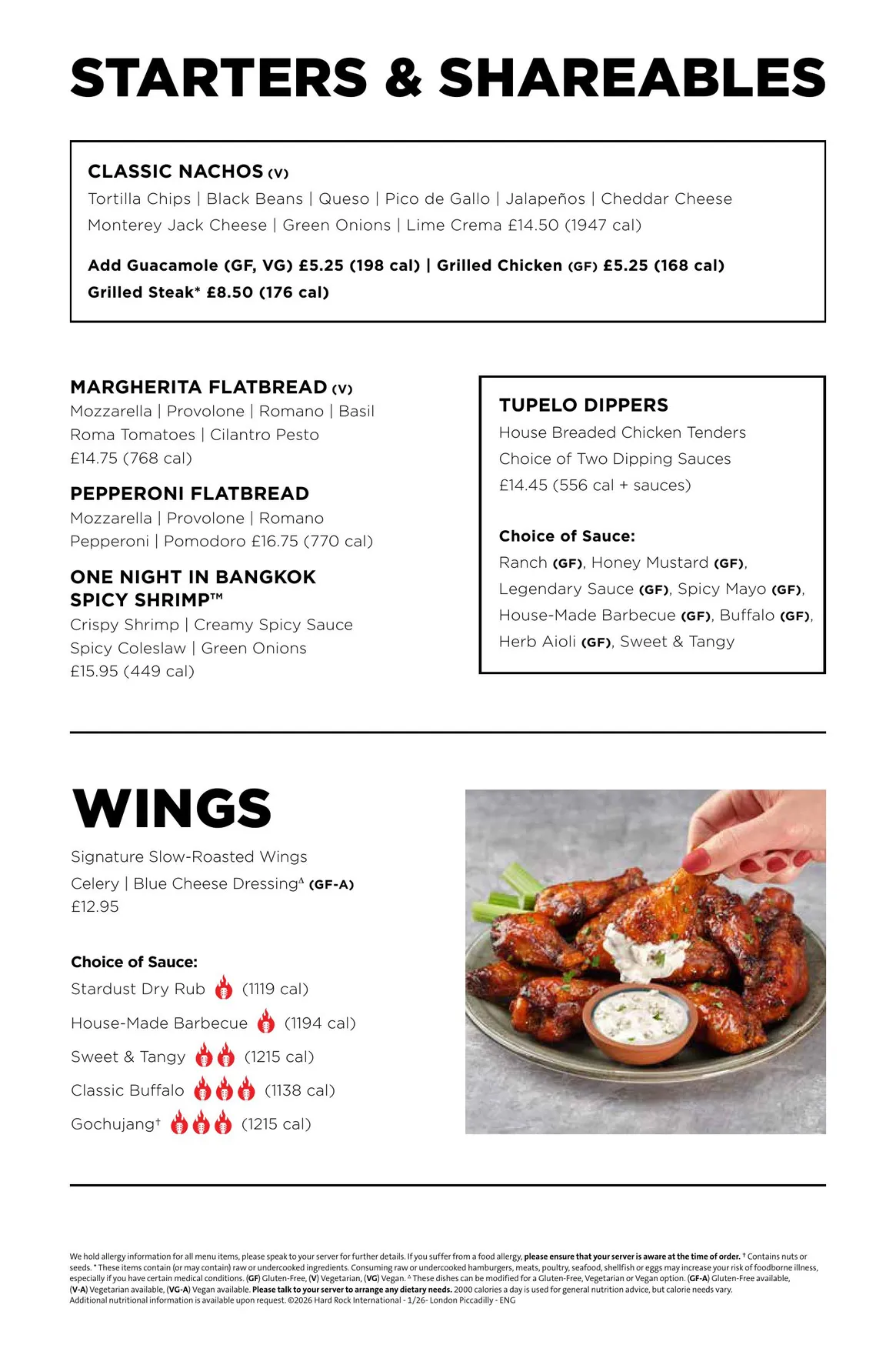 Hard Rock Cafe menu, page 6