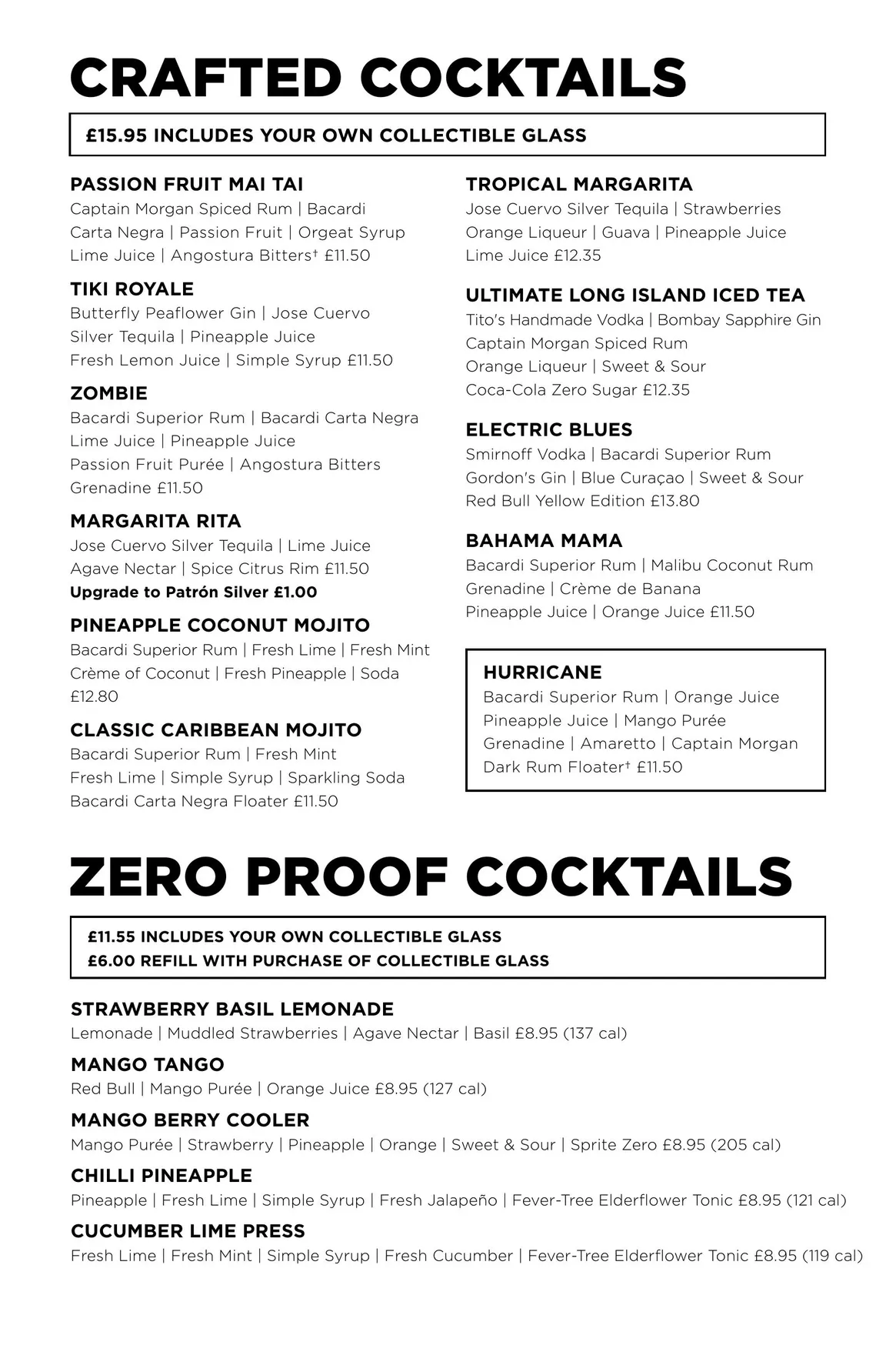 Hard Rock Cafe menu, page 2