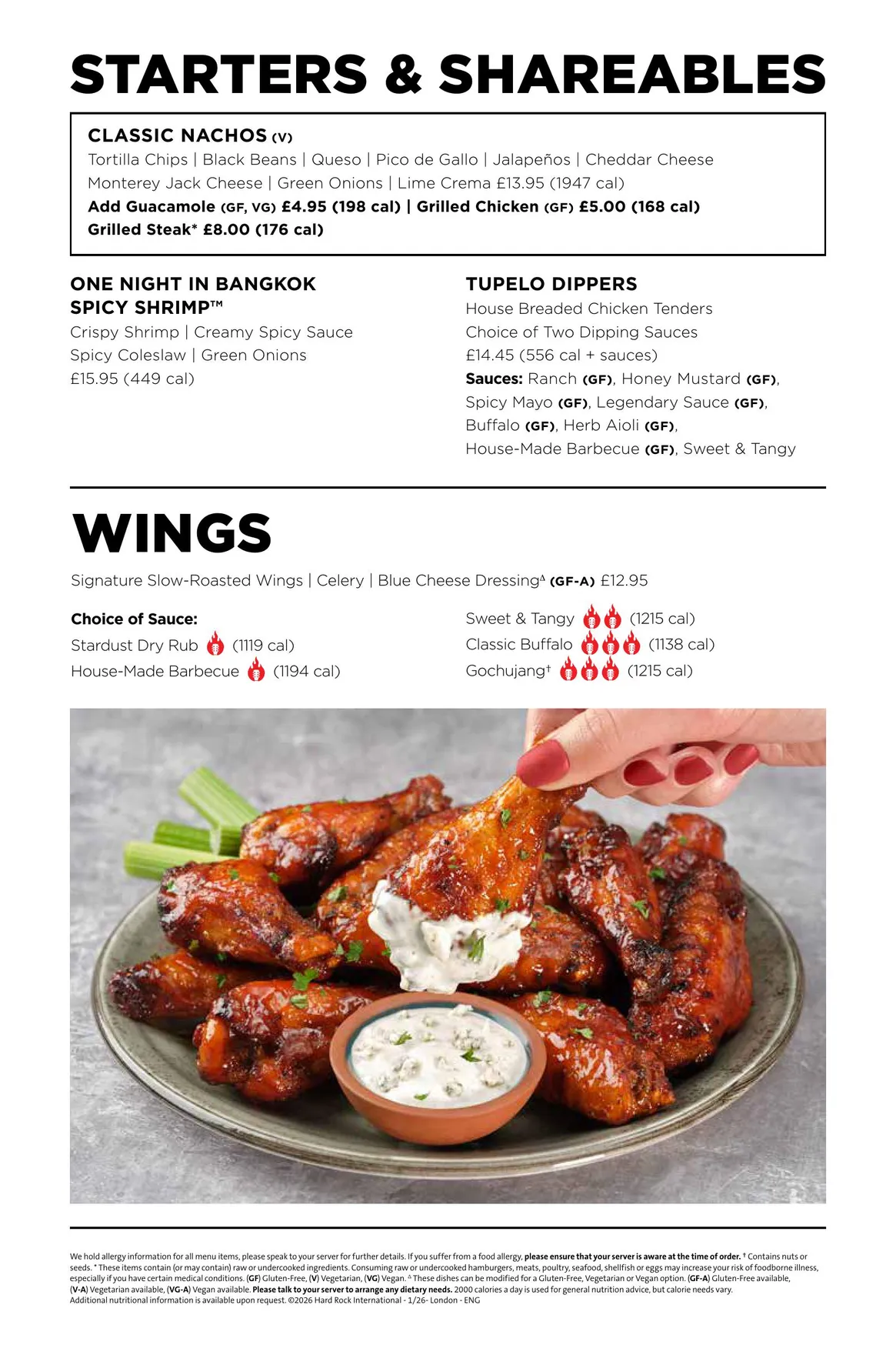 Hard Rock Cafe menu, page 6