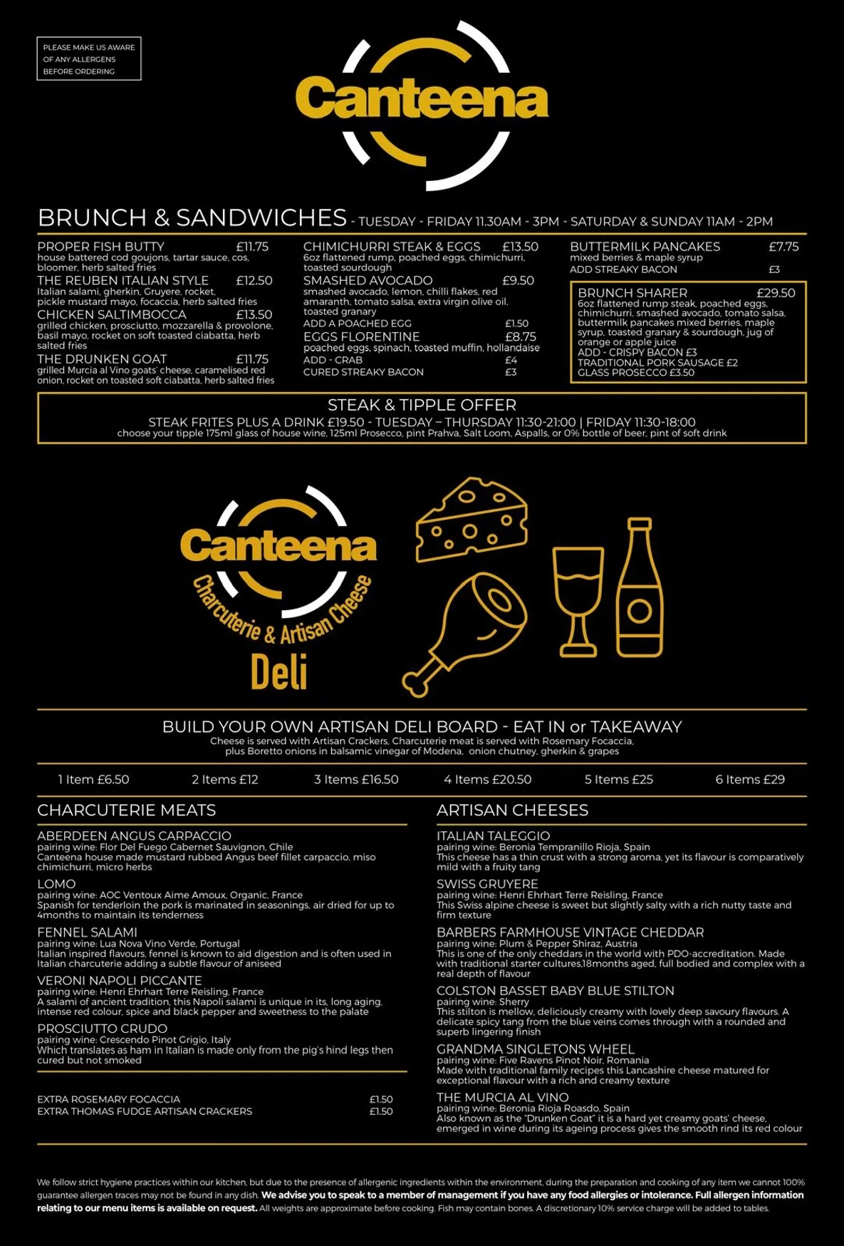 Canteena Bar & Grill menu, page 2