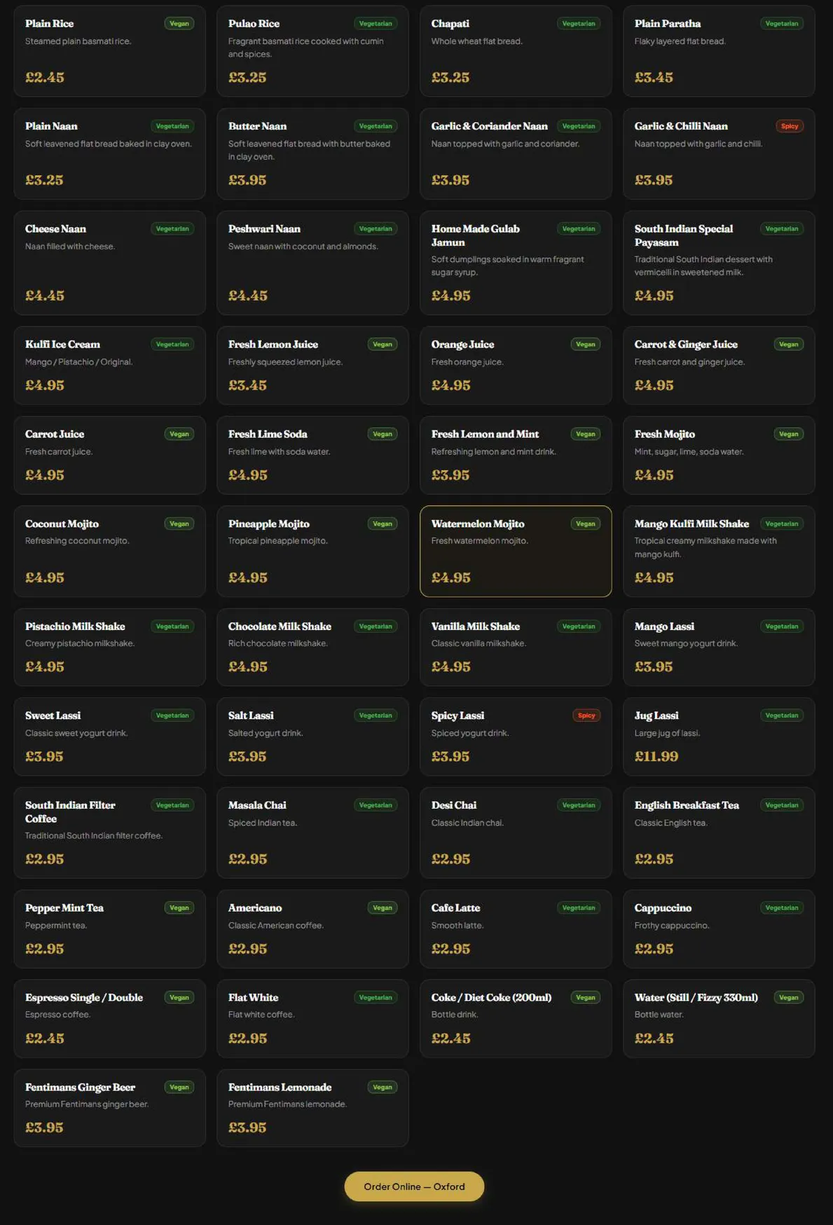 Dosapark menu, page 3