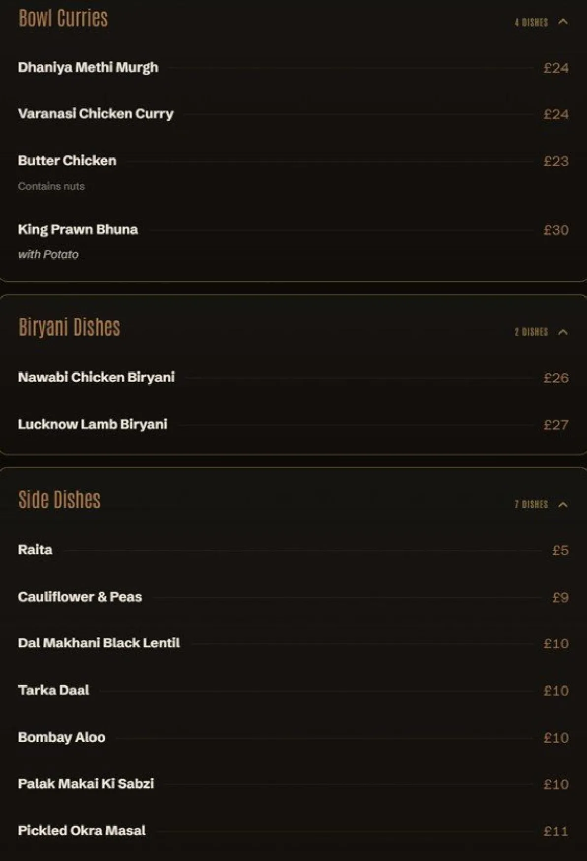 Varanasi menu, page 4