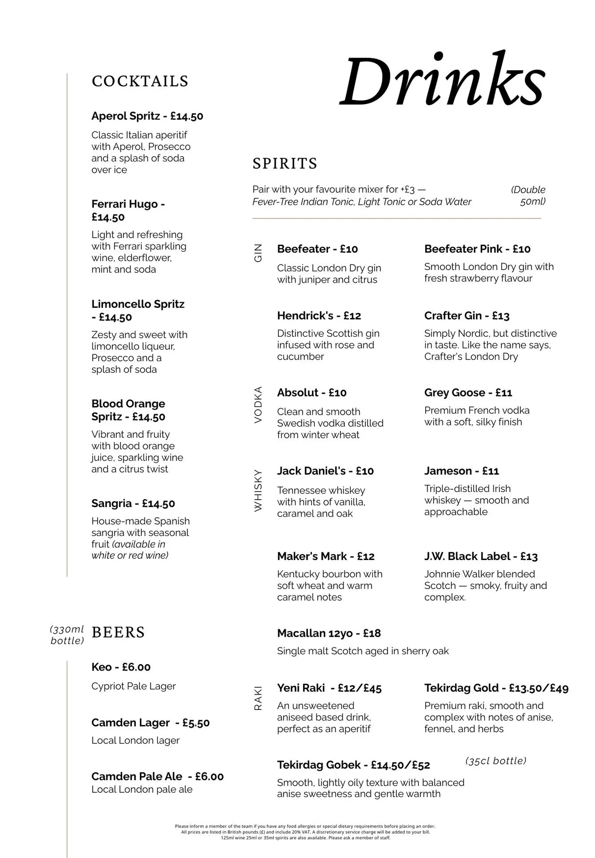 Elia menu, page 3