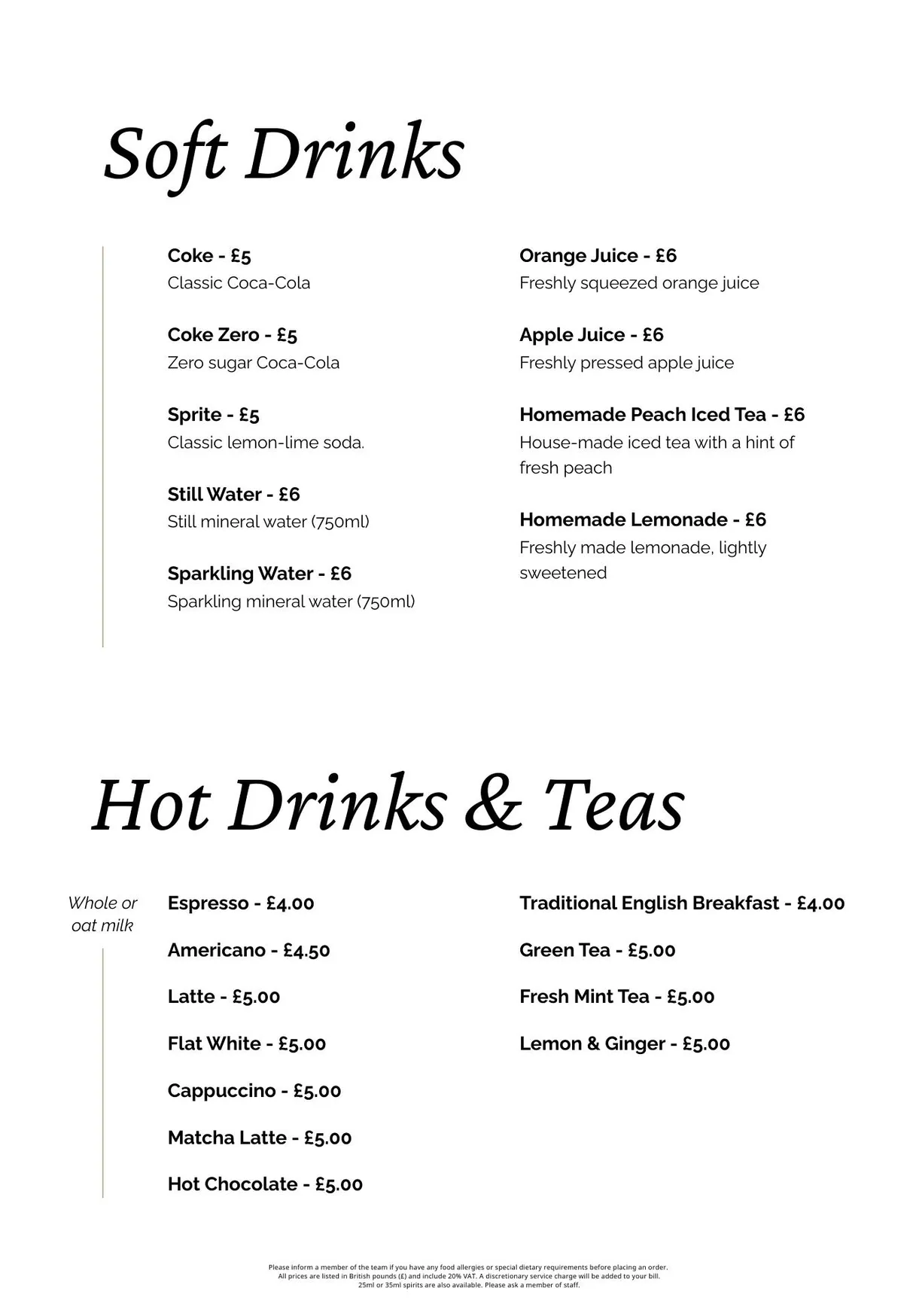 Elia menu, page 4