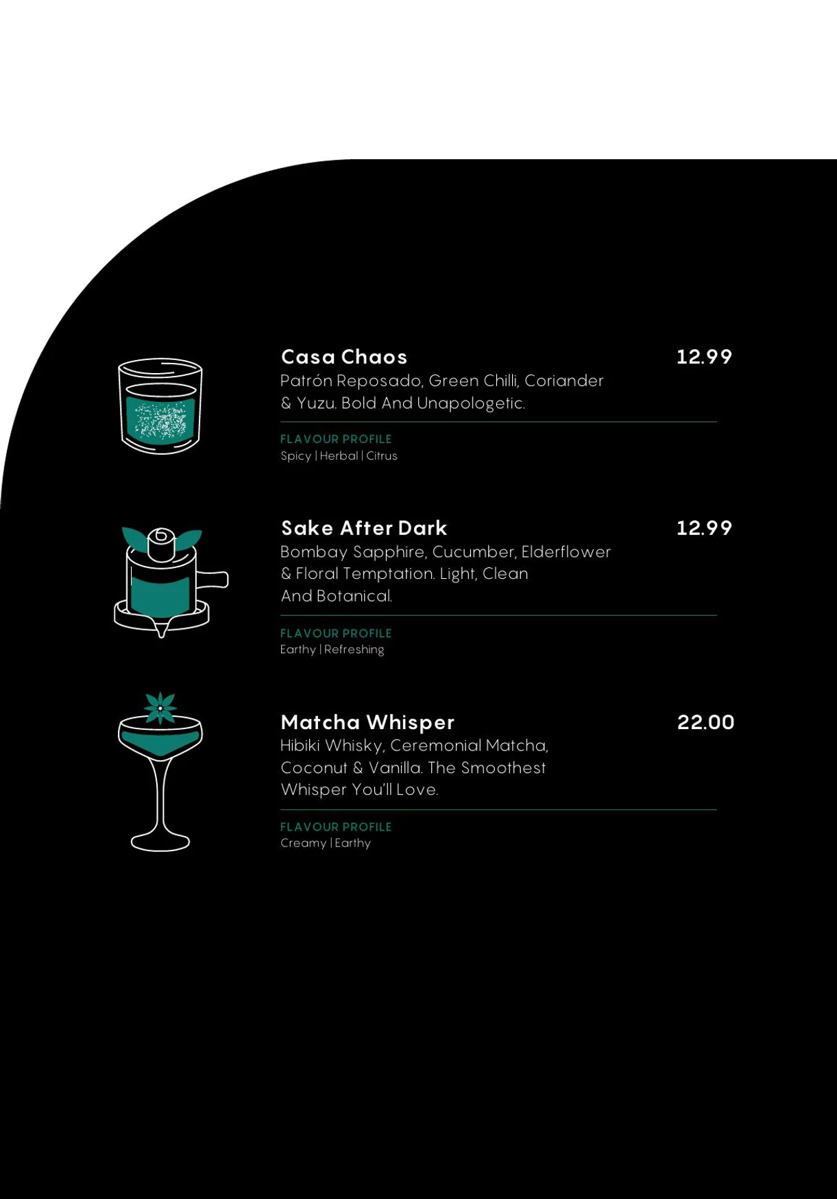 Bonzai London menu, page 30