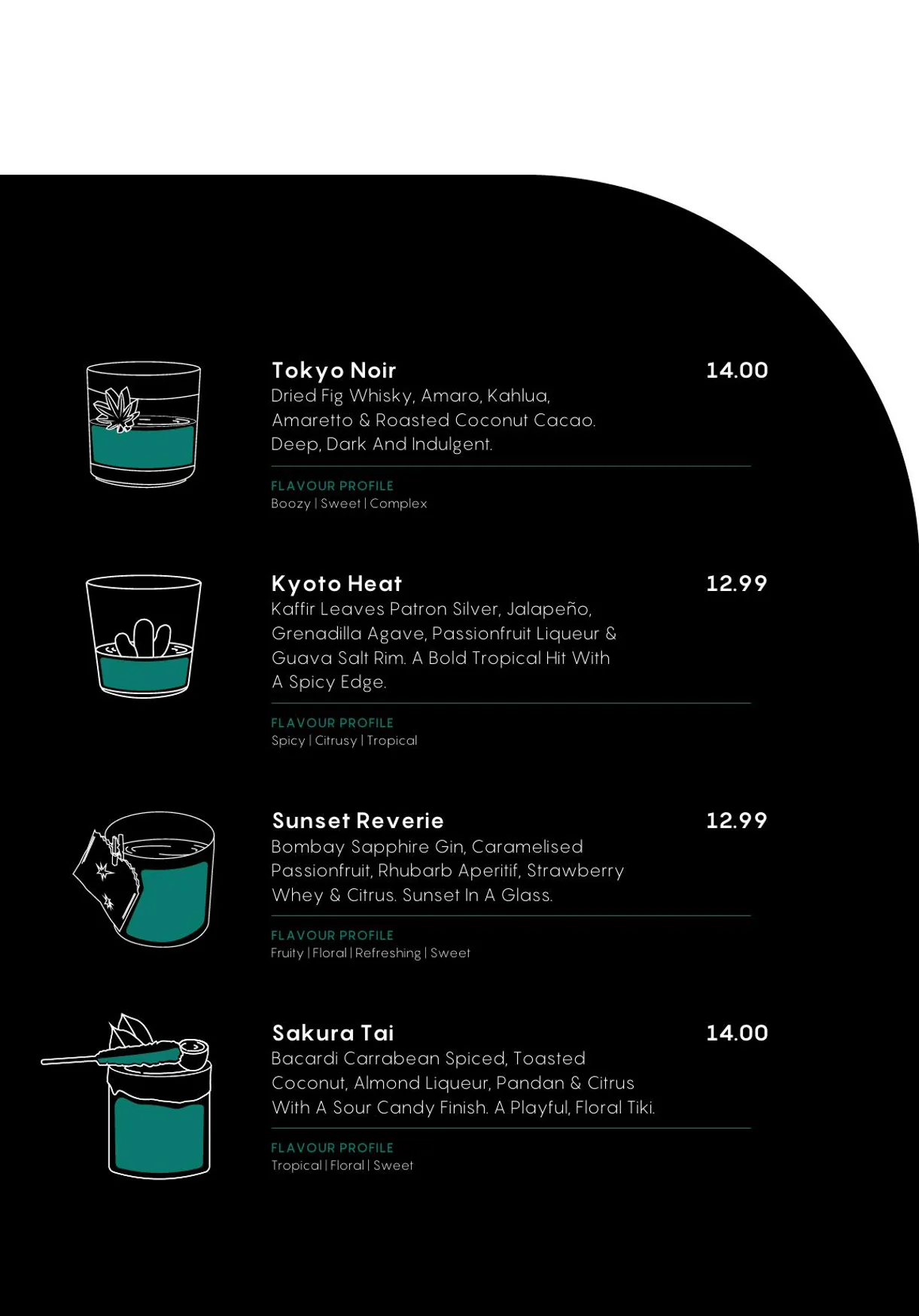 Bonzai London menu, page 27