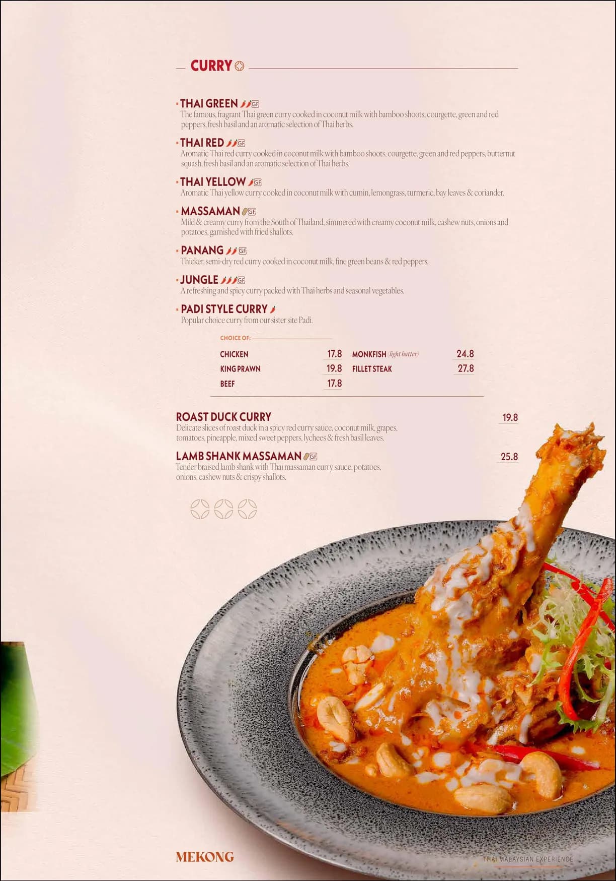 Mekong Thai menu, page 9