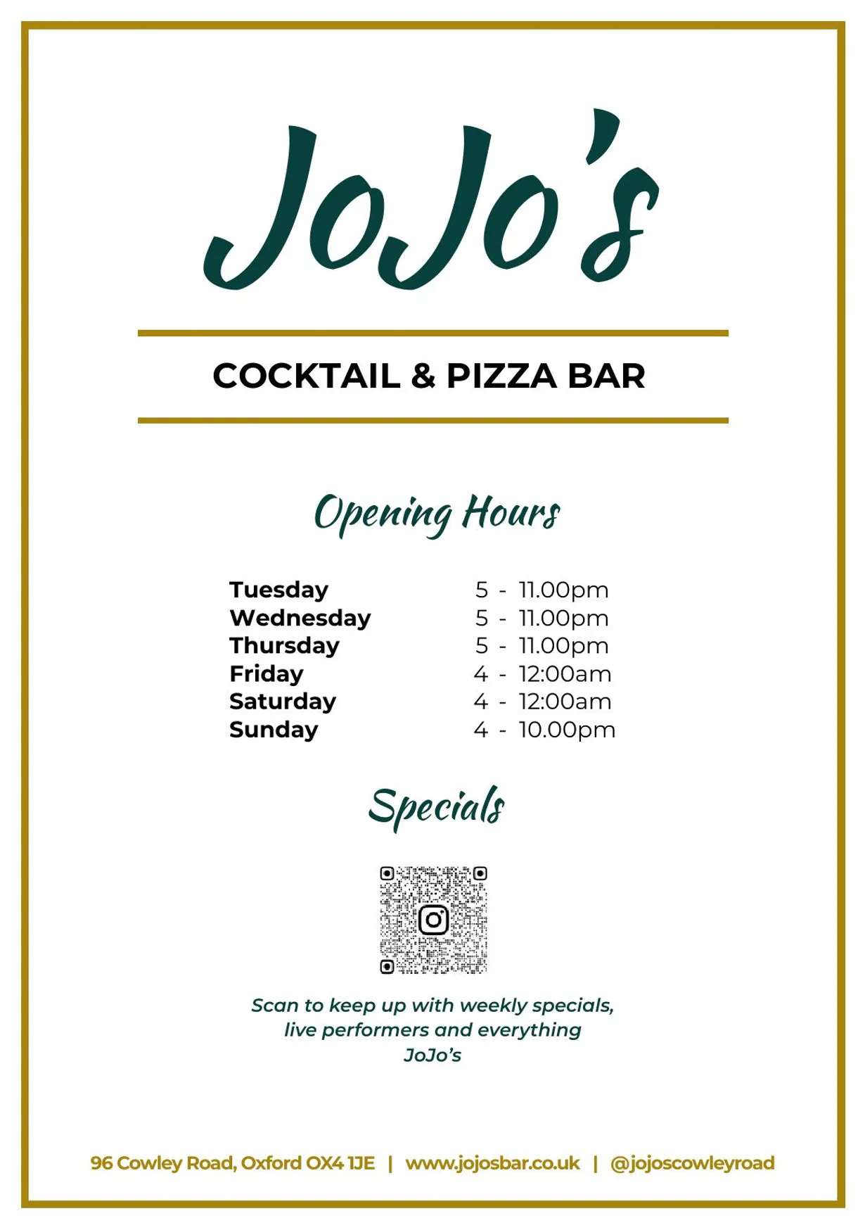 JoJo’s menu, page 18
