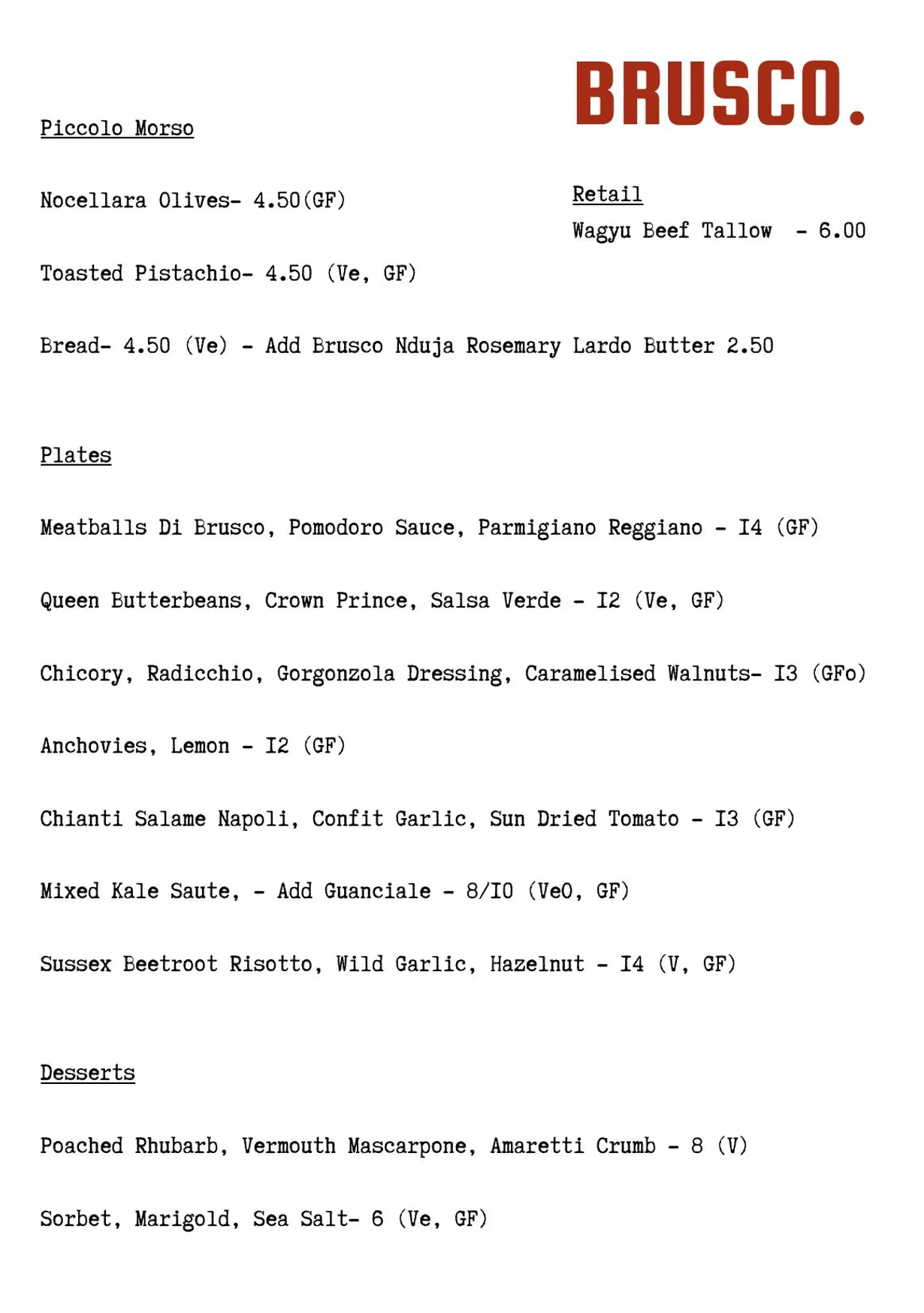 Brusco menu, page 2