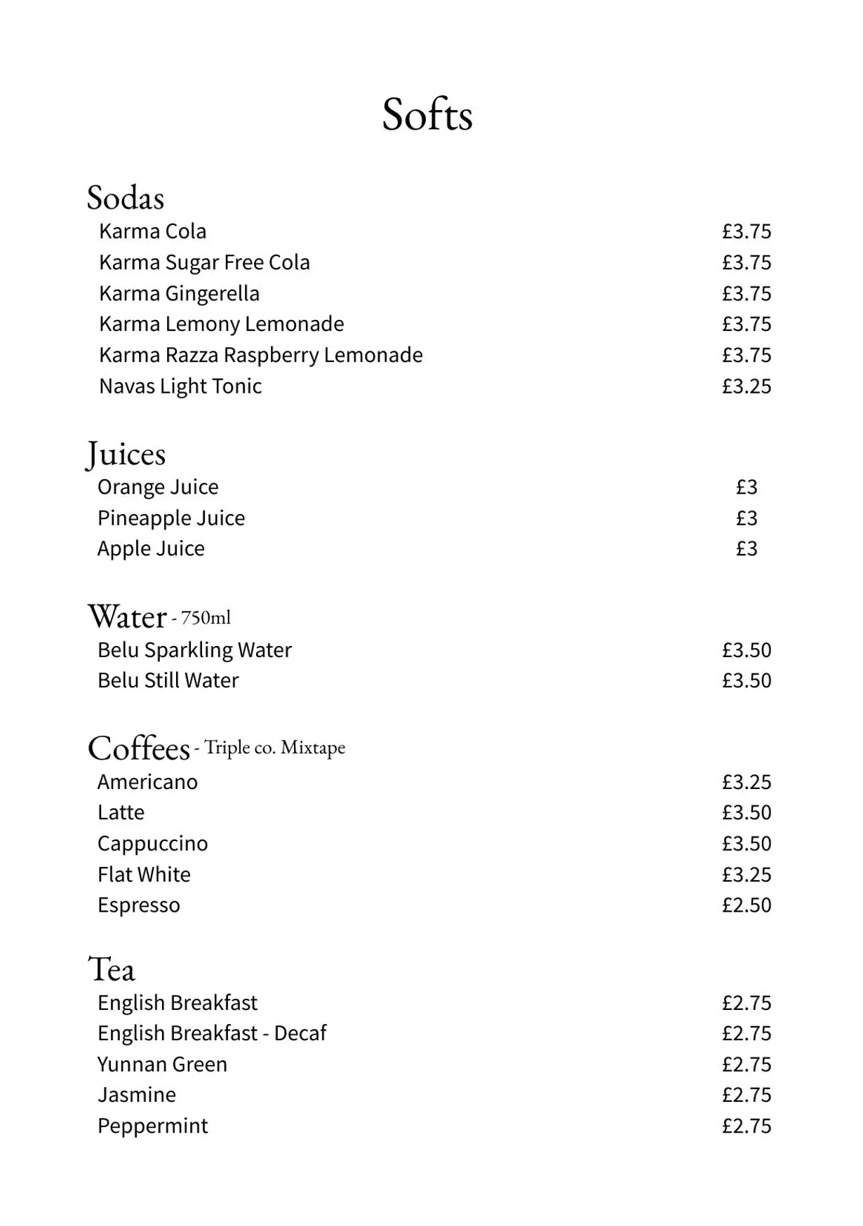 Feather menu, page 9