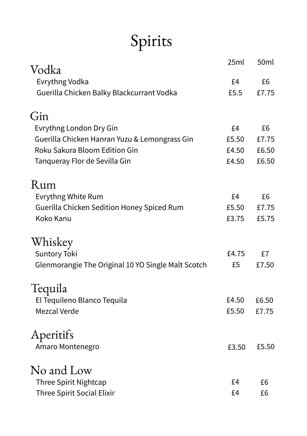 Feather menu, page 8