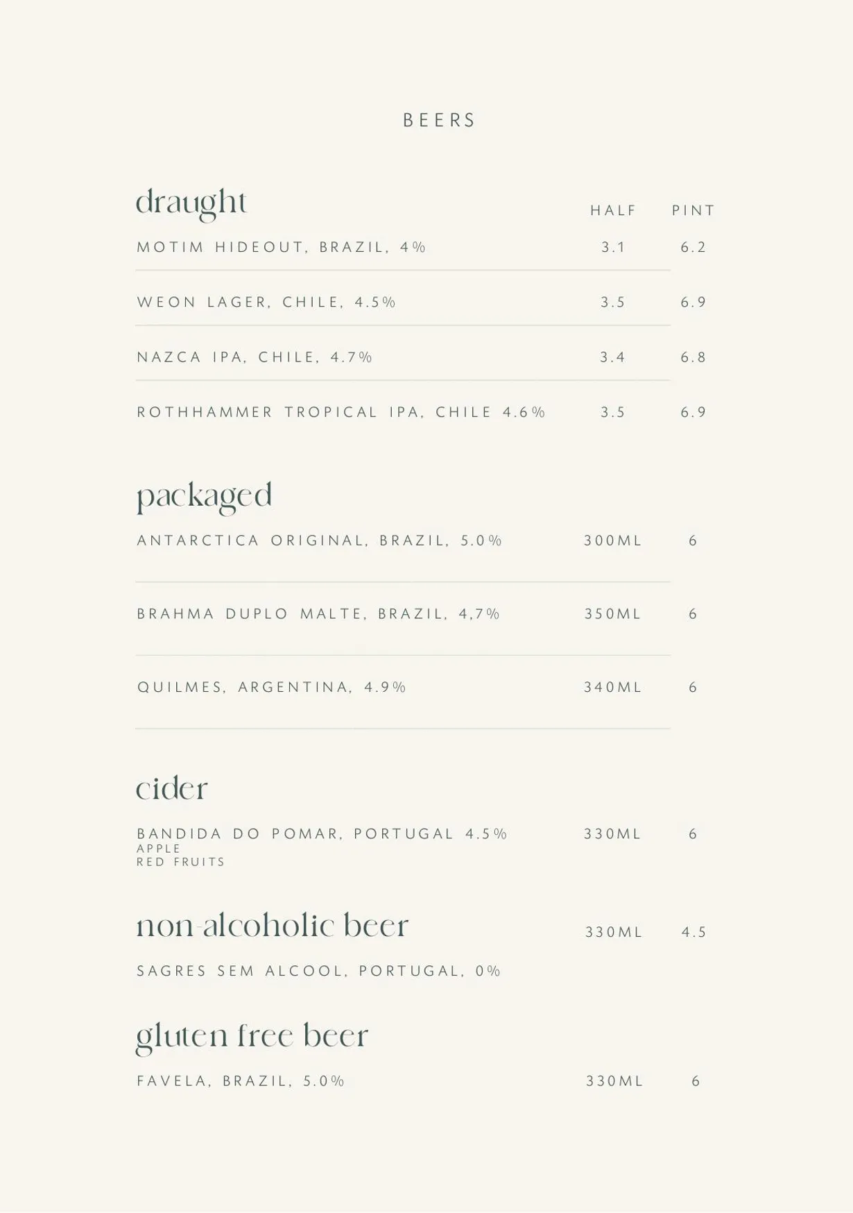 Jardim menu, page 10