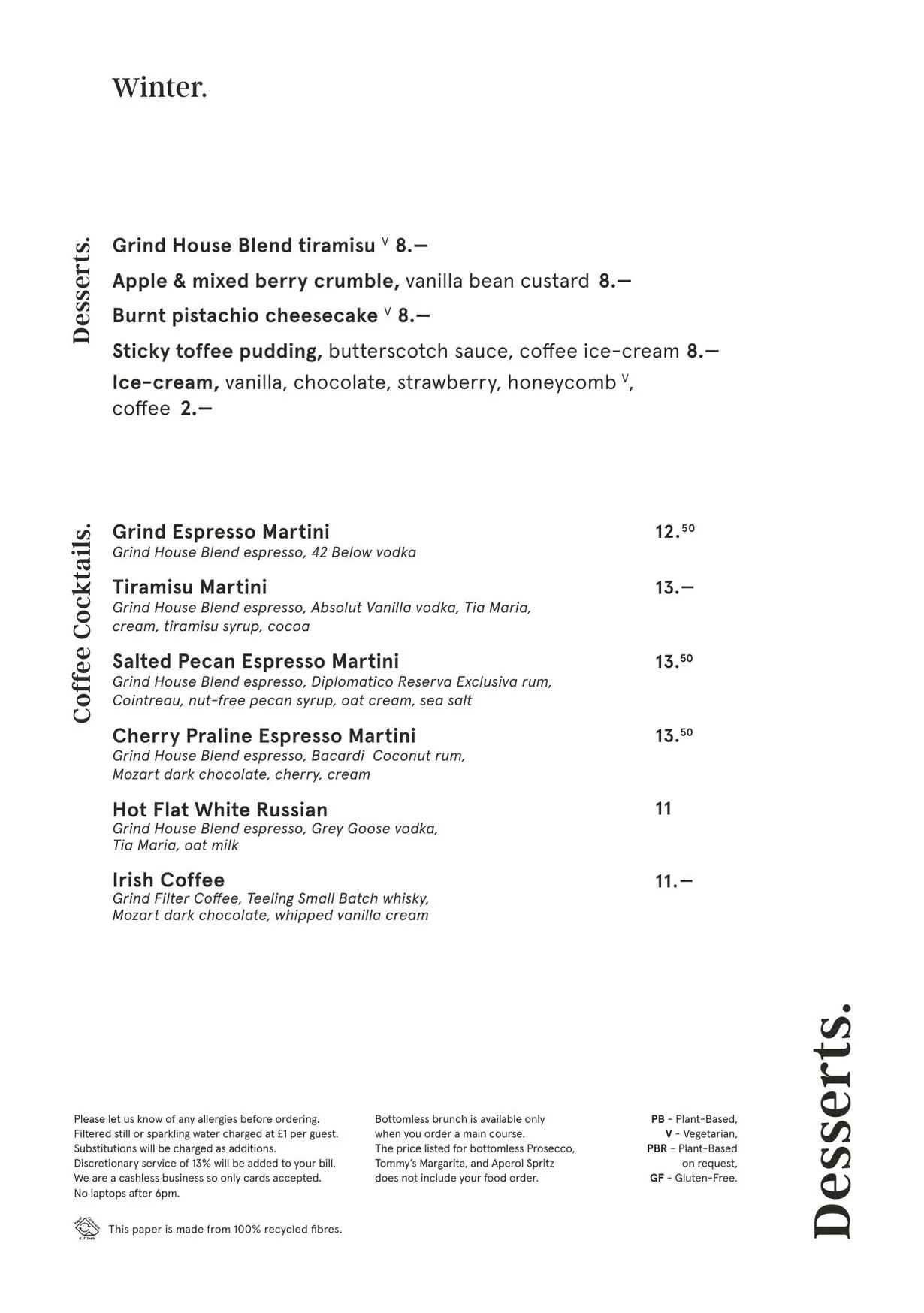 Grind Greenwich menu, page 4