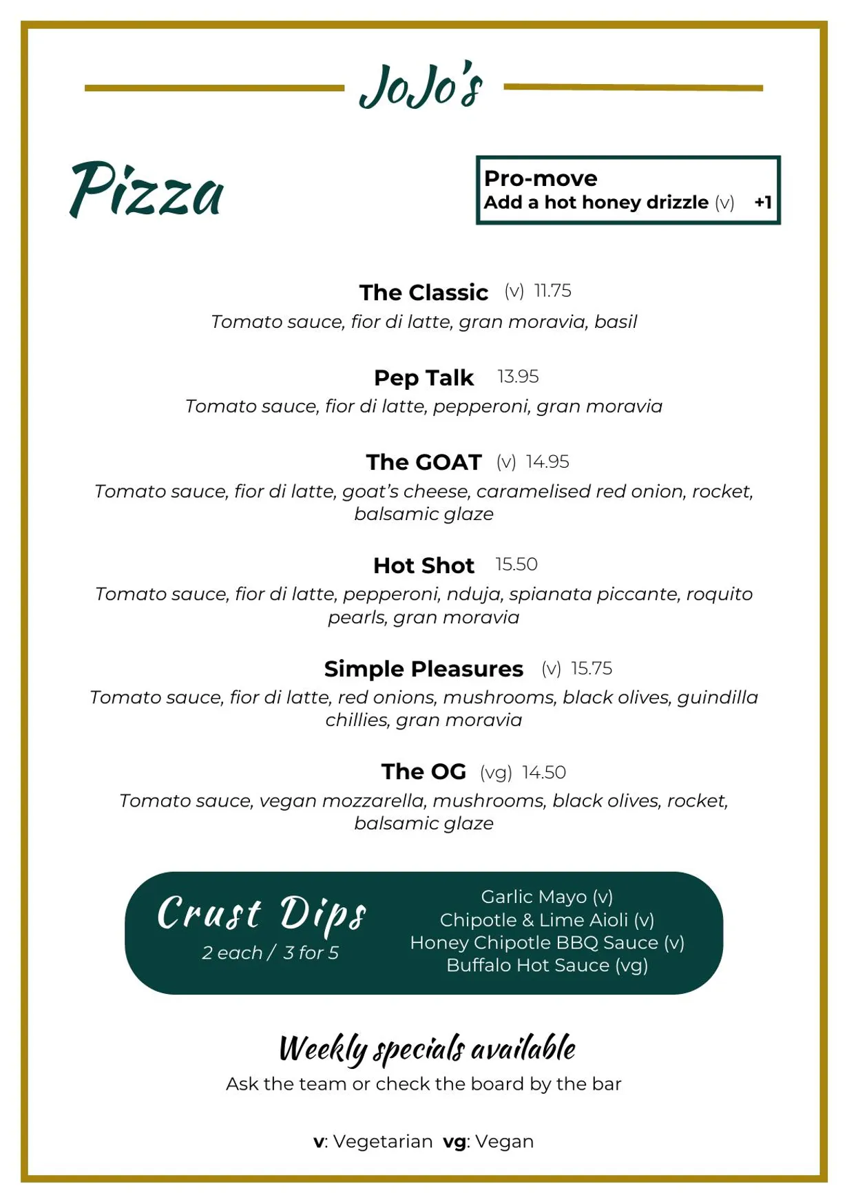 JoJo’s menu, page 17