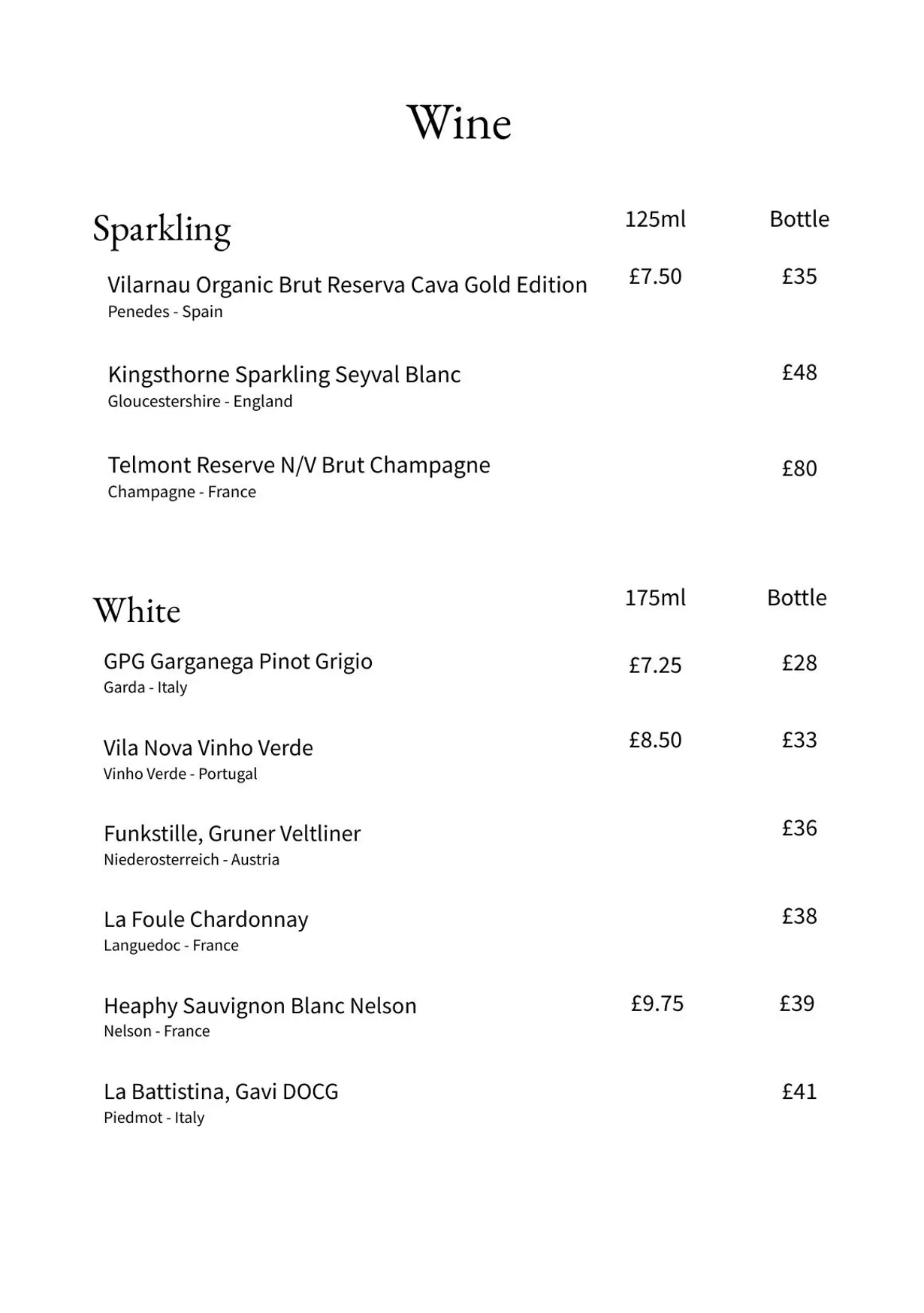 Feather menu, page 3