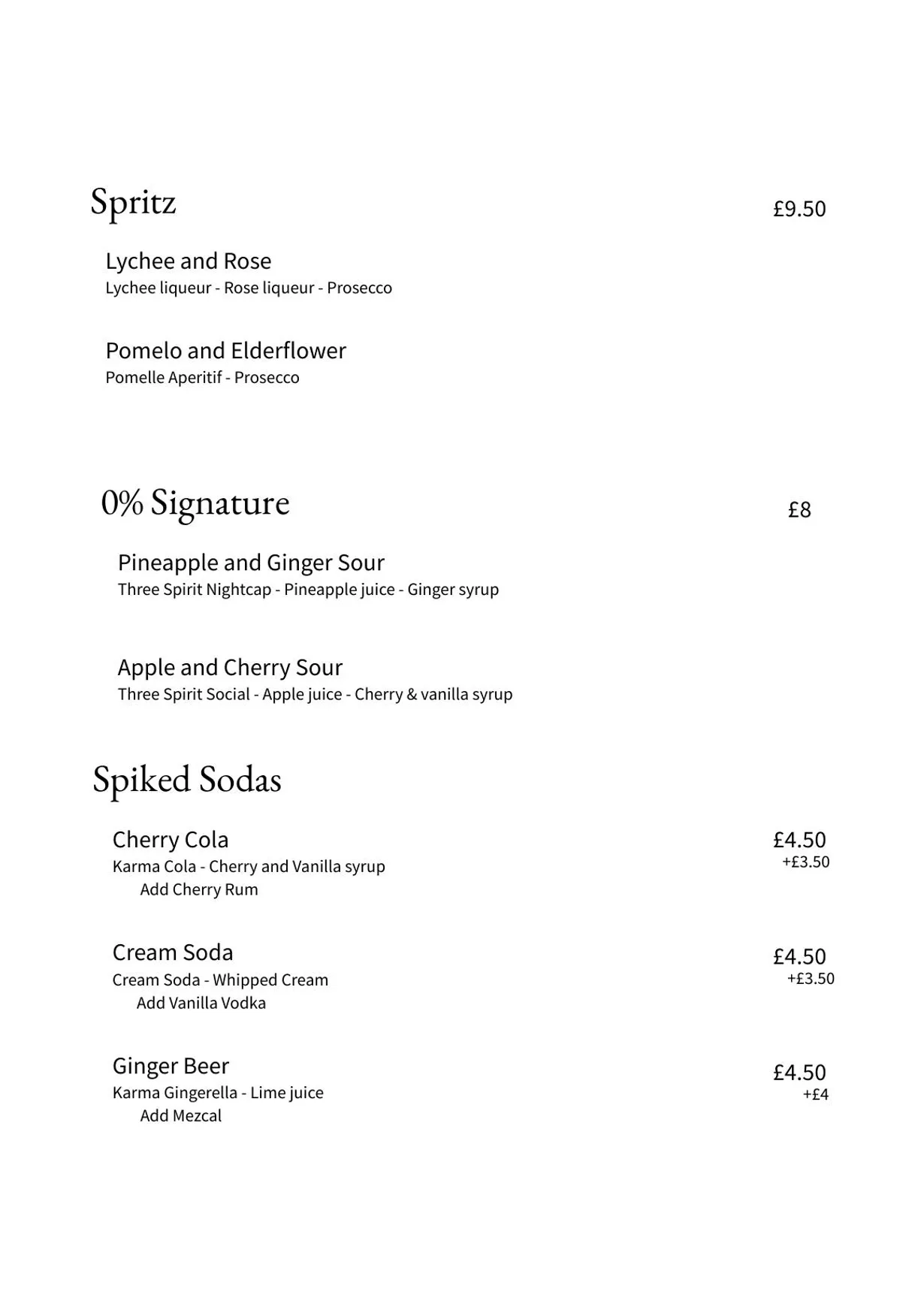 Feather menu, page 6