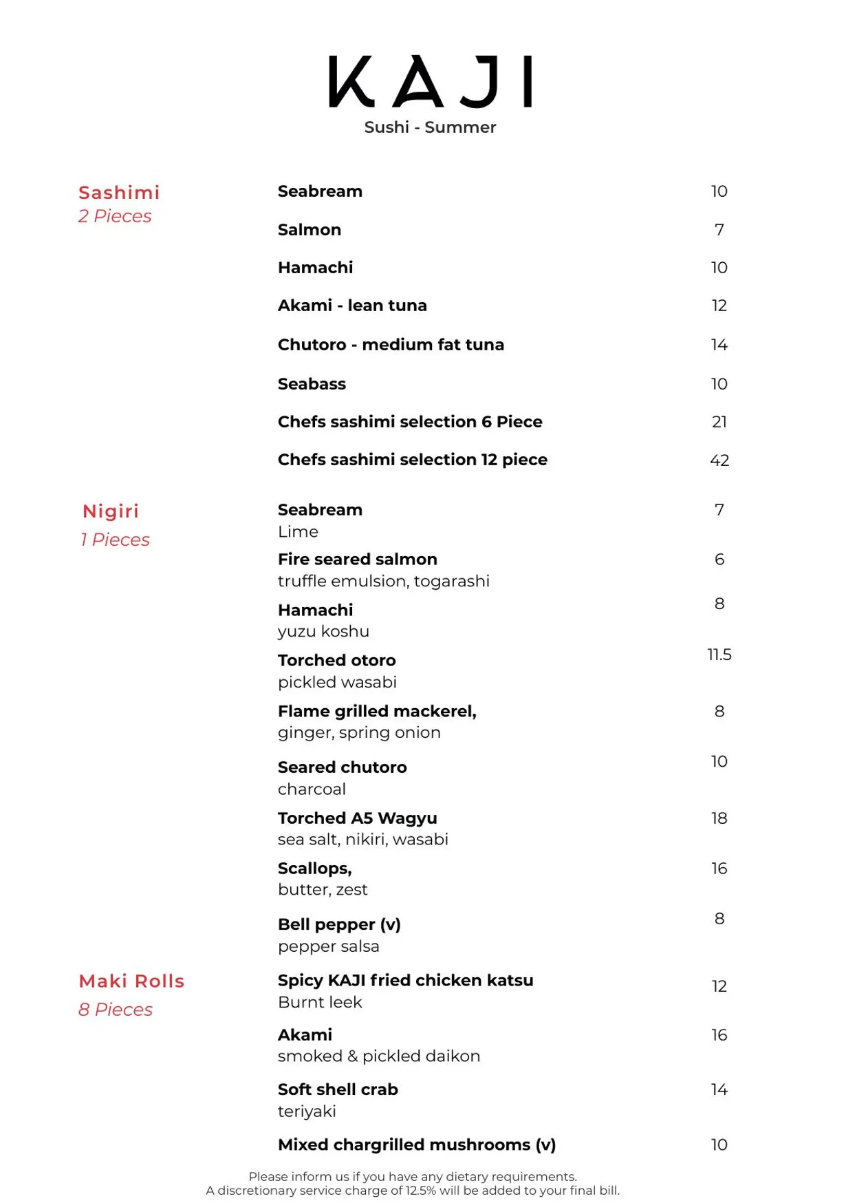 Kaji menu, page 2
