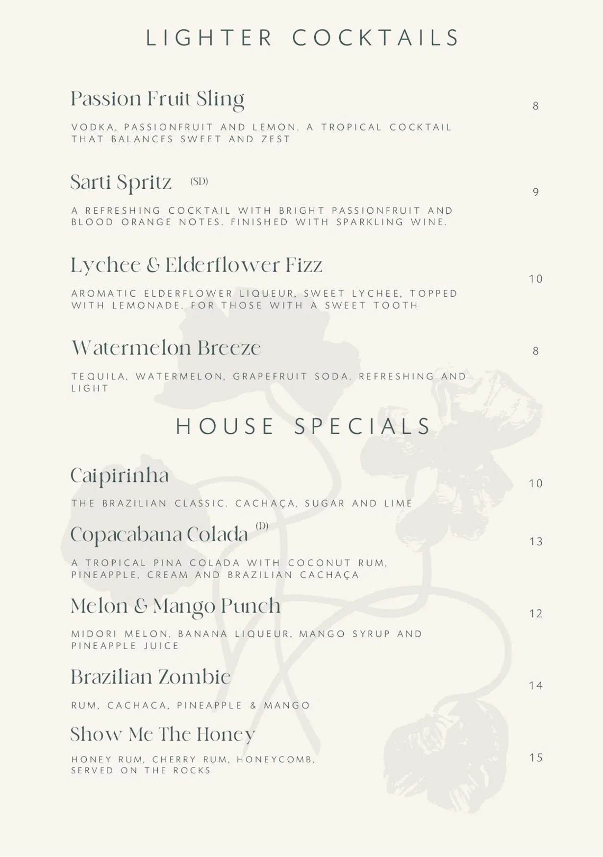 Jardim menu, page 8
