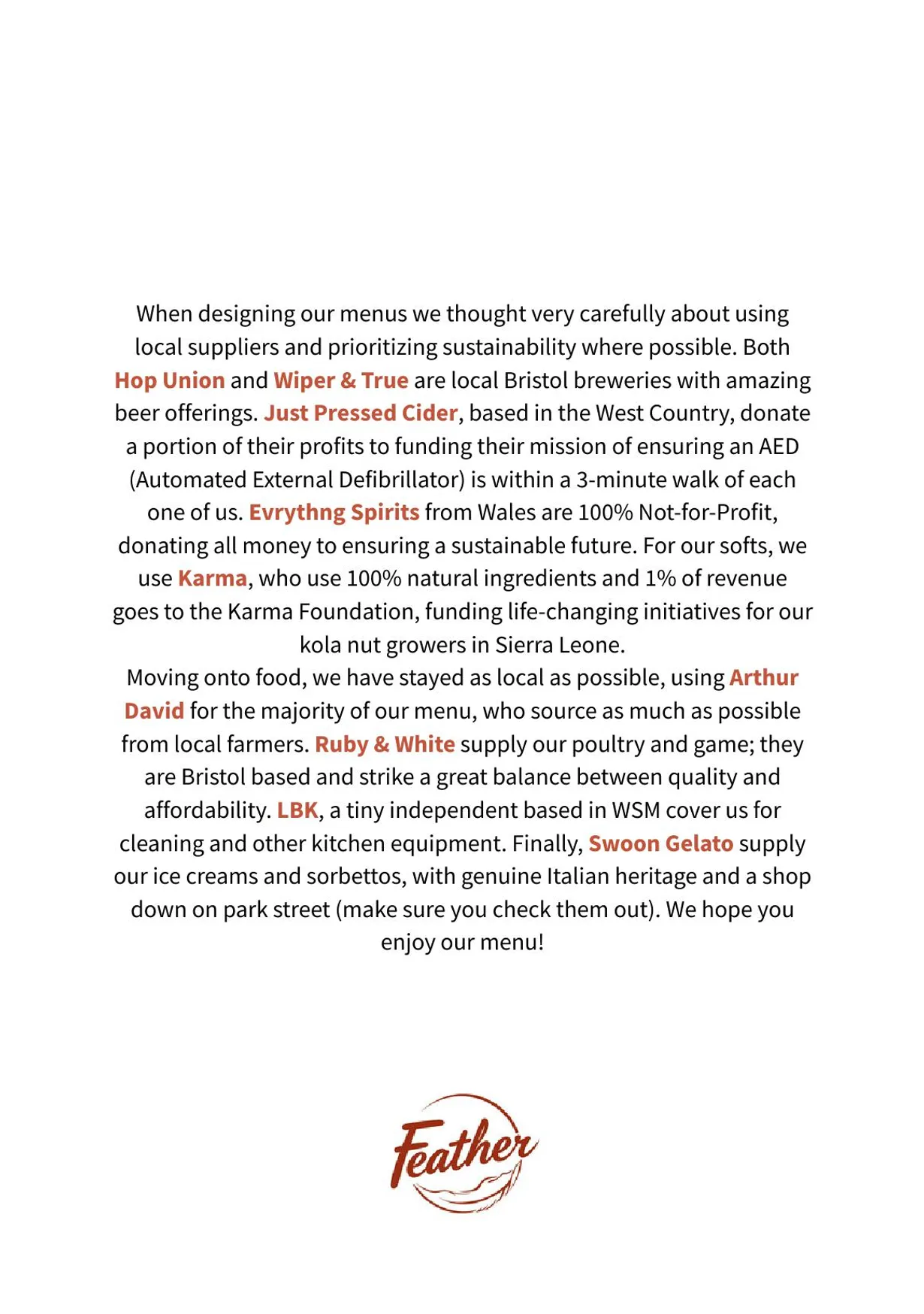 Feather menu, page 2