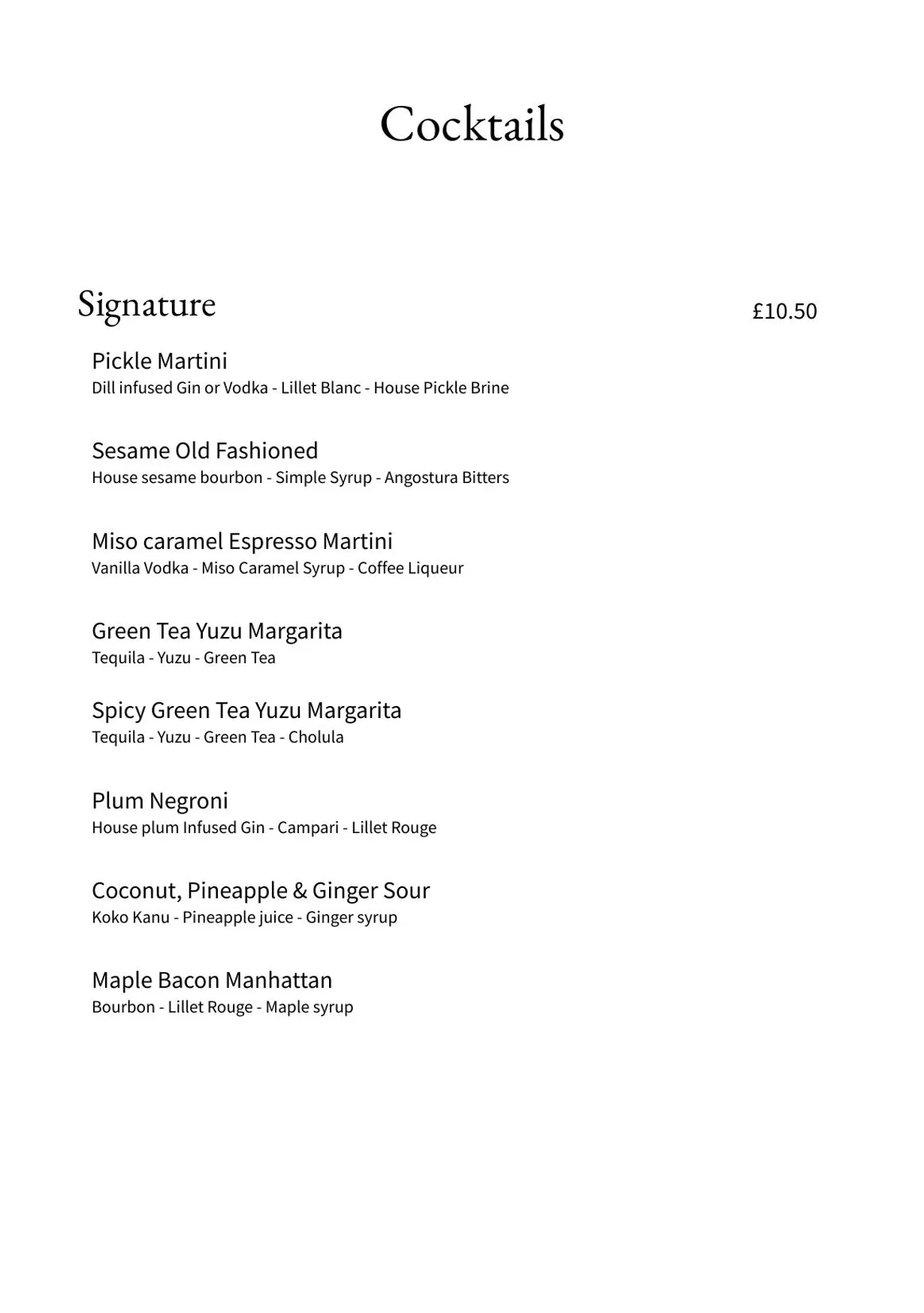 Feather menu, page 5