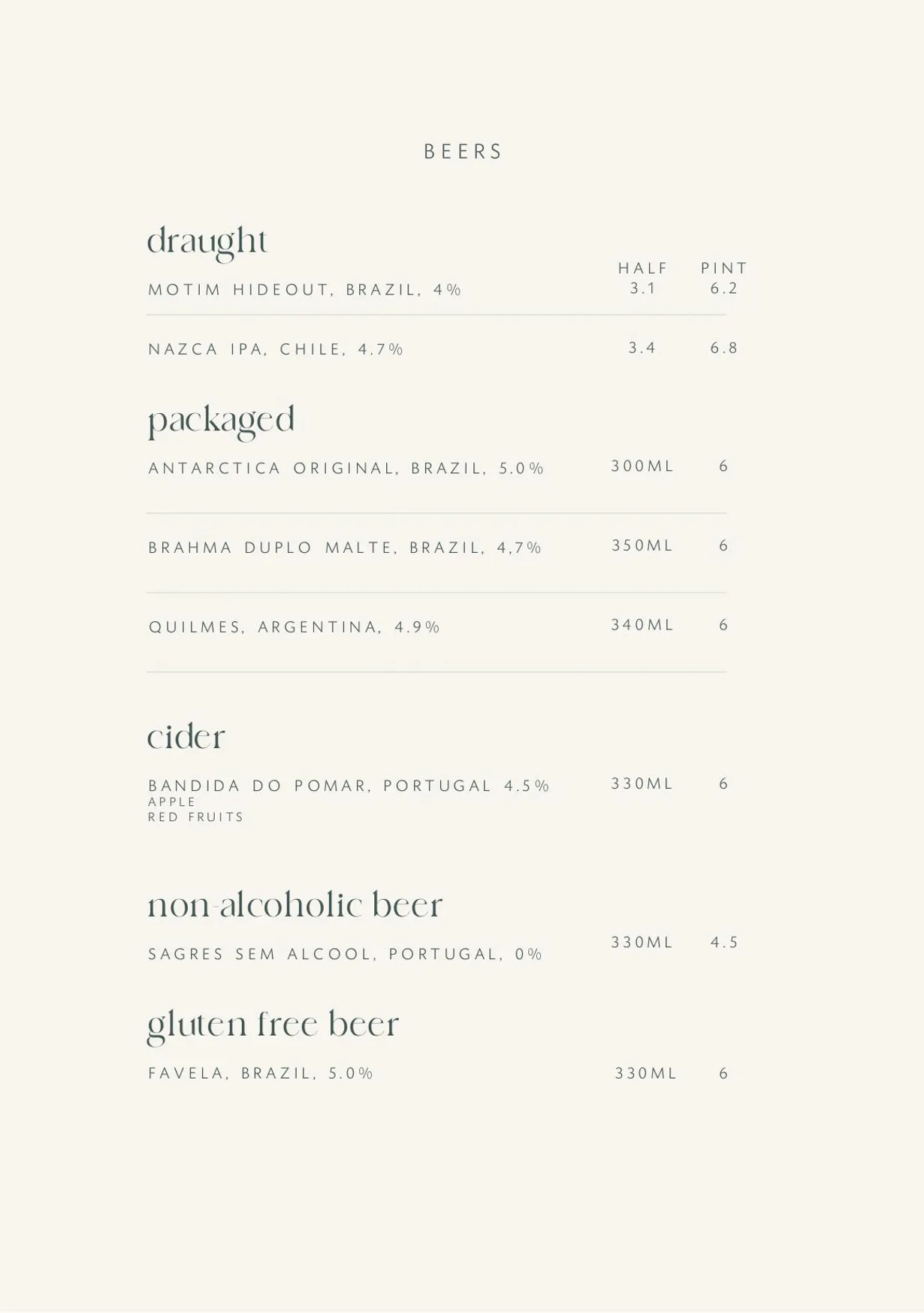 Jardim menu, page 6