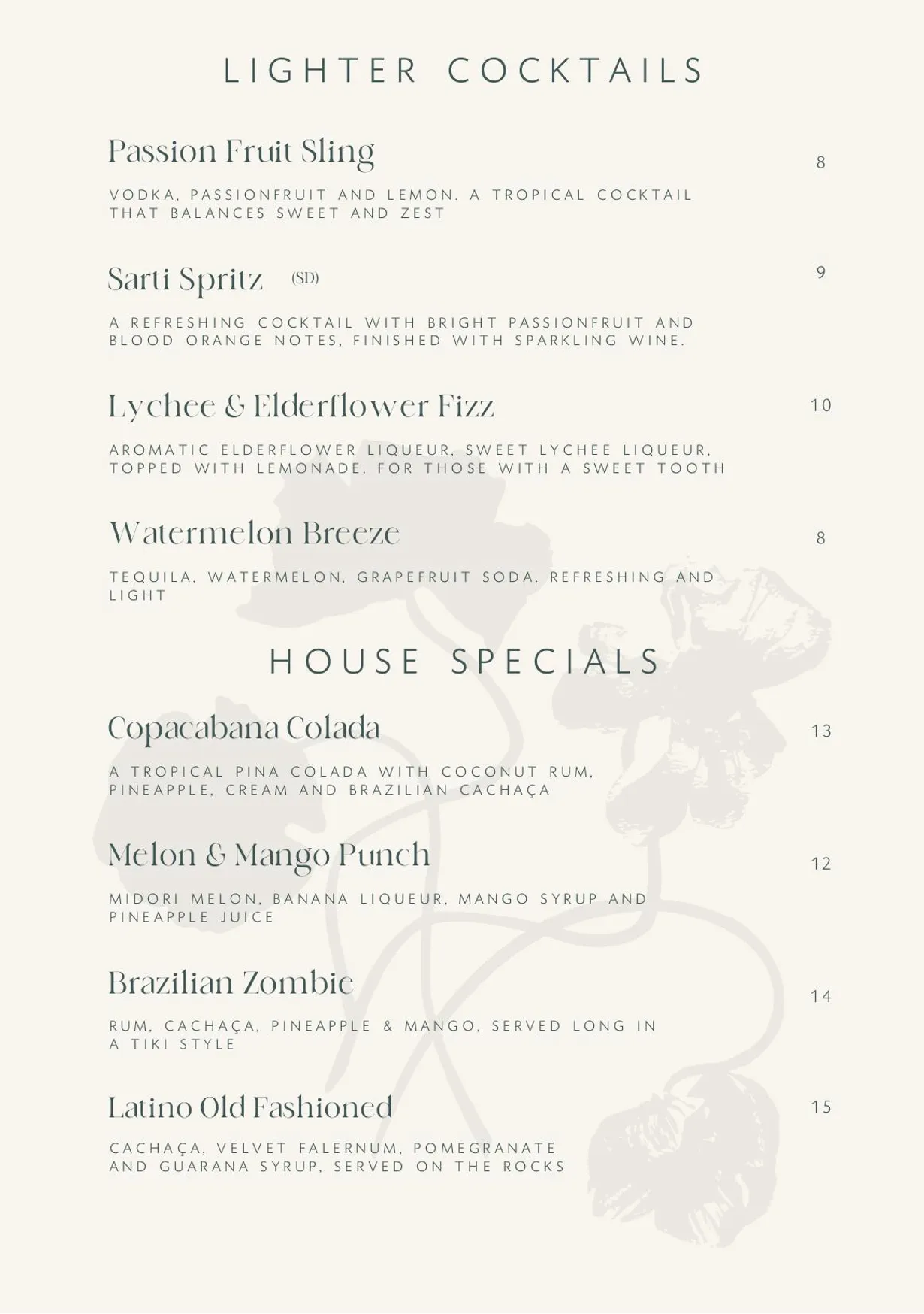Jardim menu, page 12