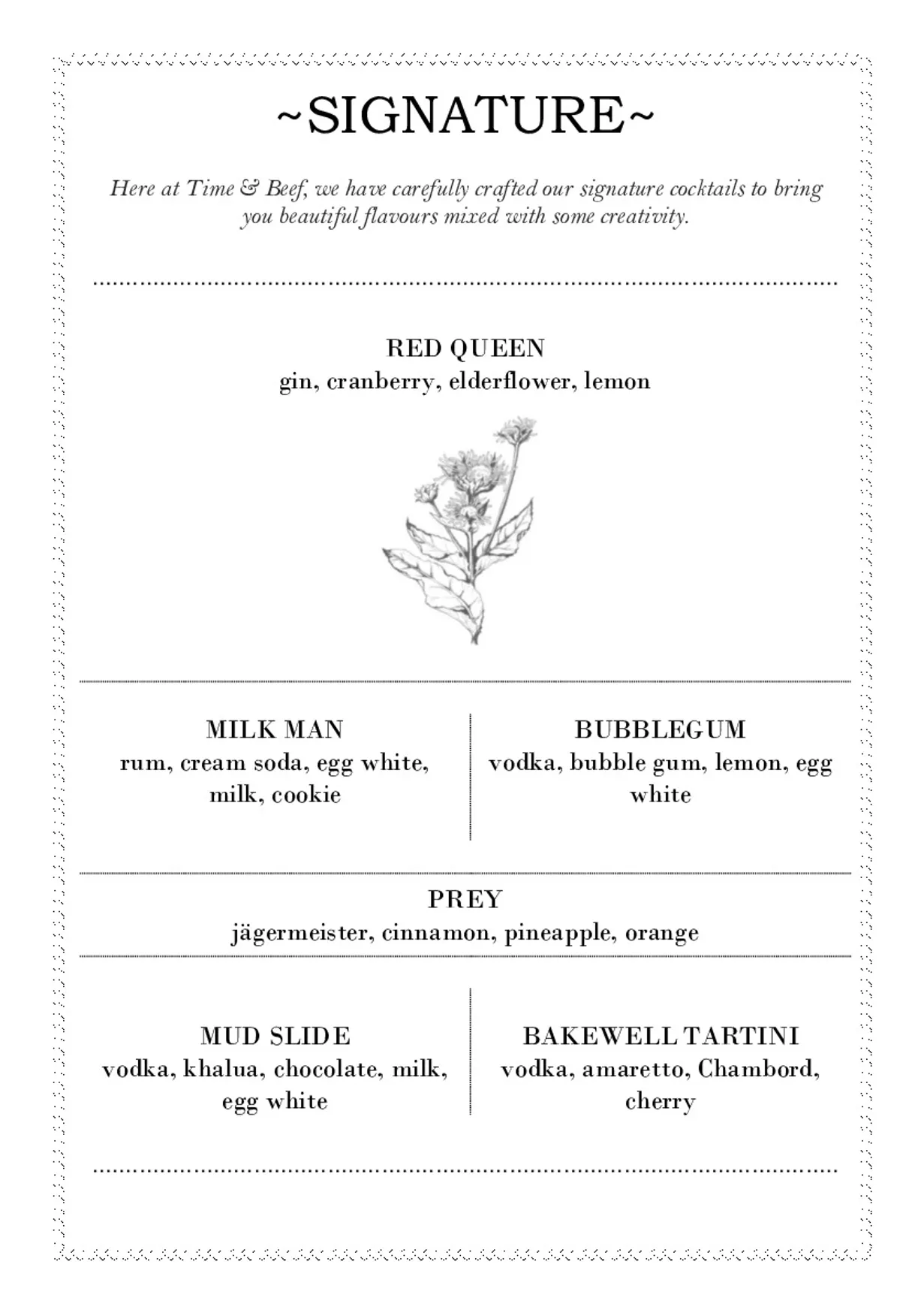 Time & Beef menu, page 10