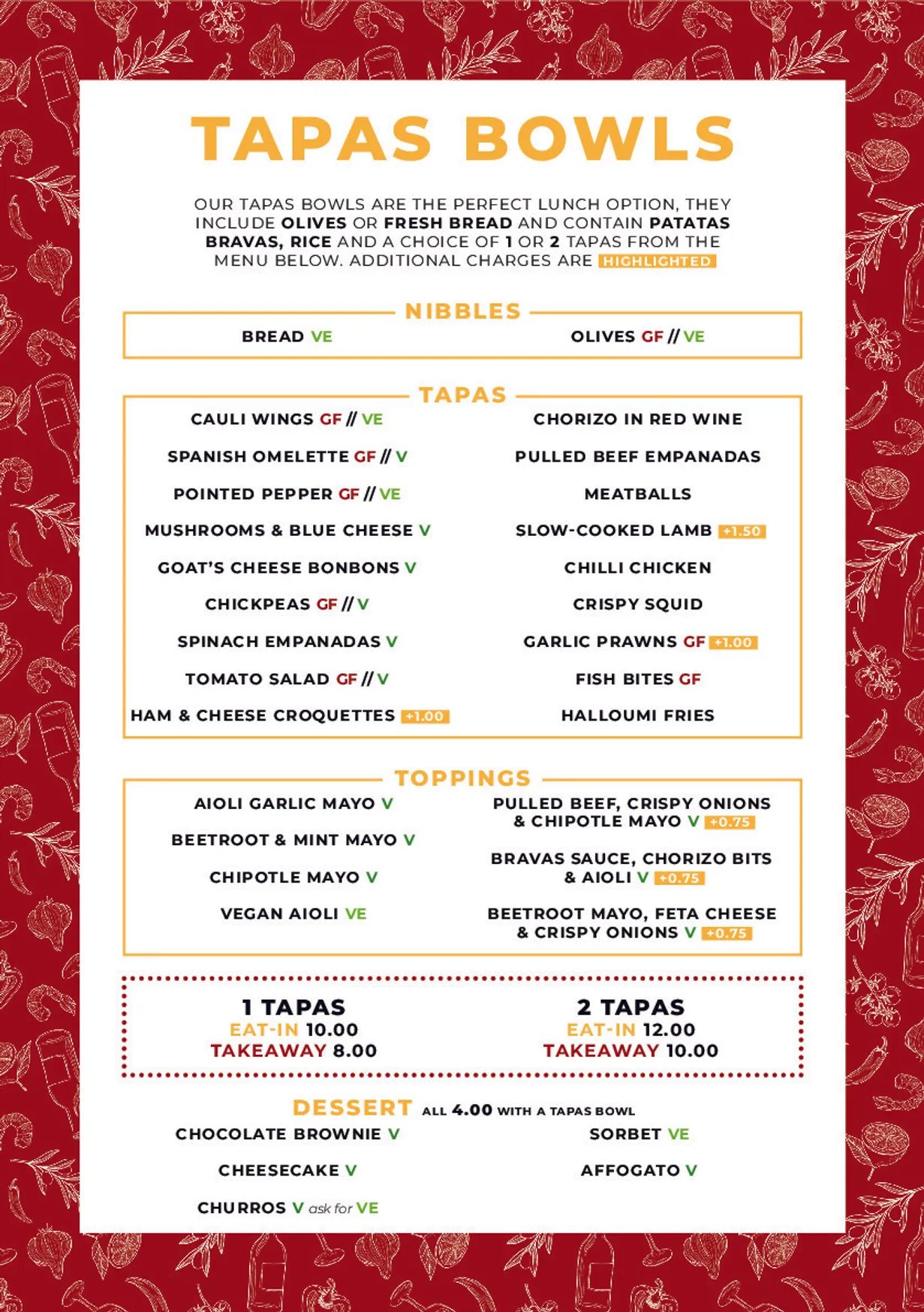 Campo Blanco menu, page 3