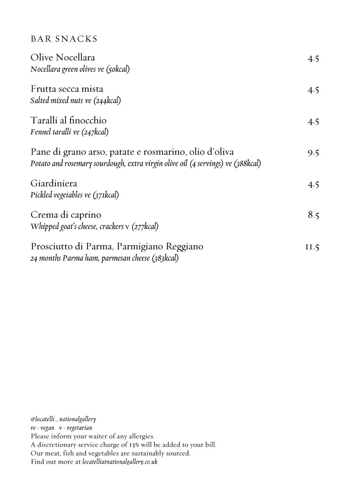 Osteria Locatelli menu, page 4