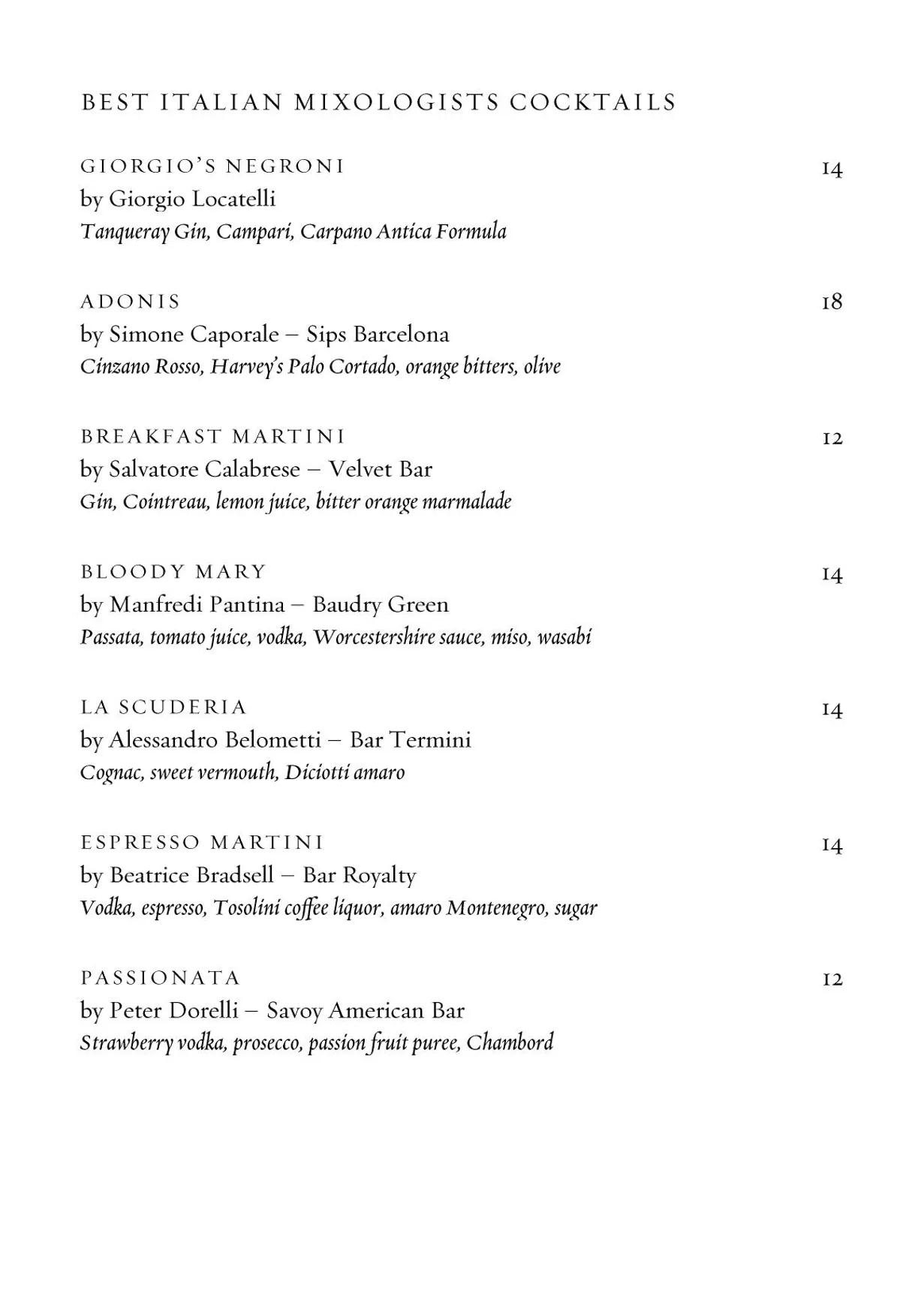 Osteria Locatelli menu, page 6