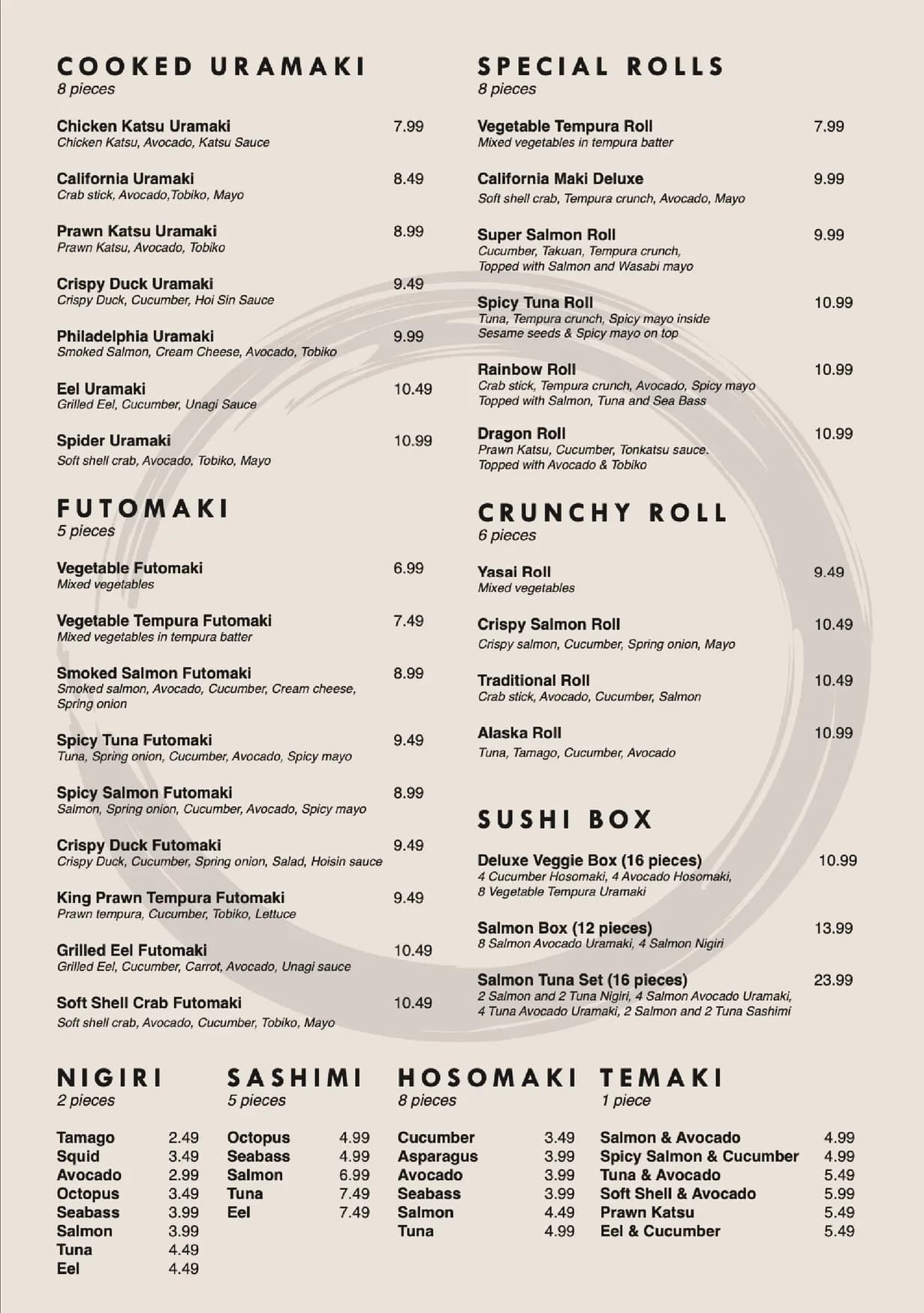 Ensō menu, page 4