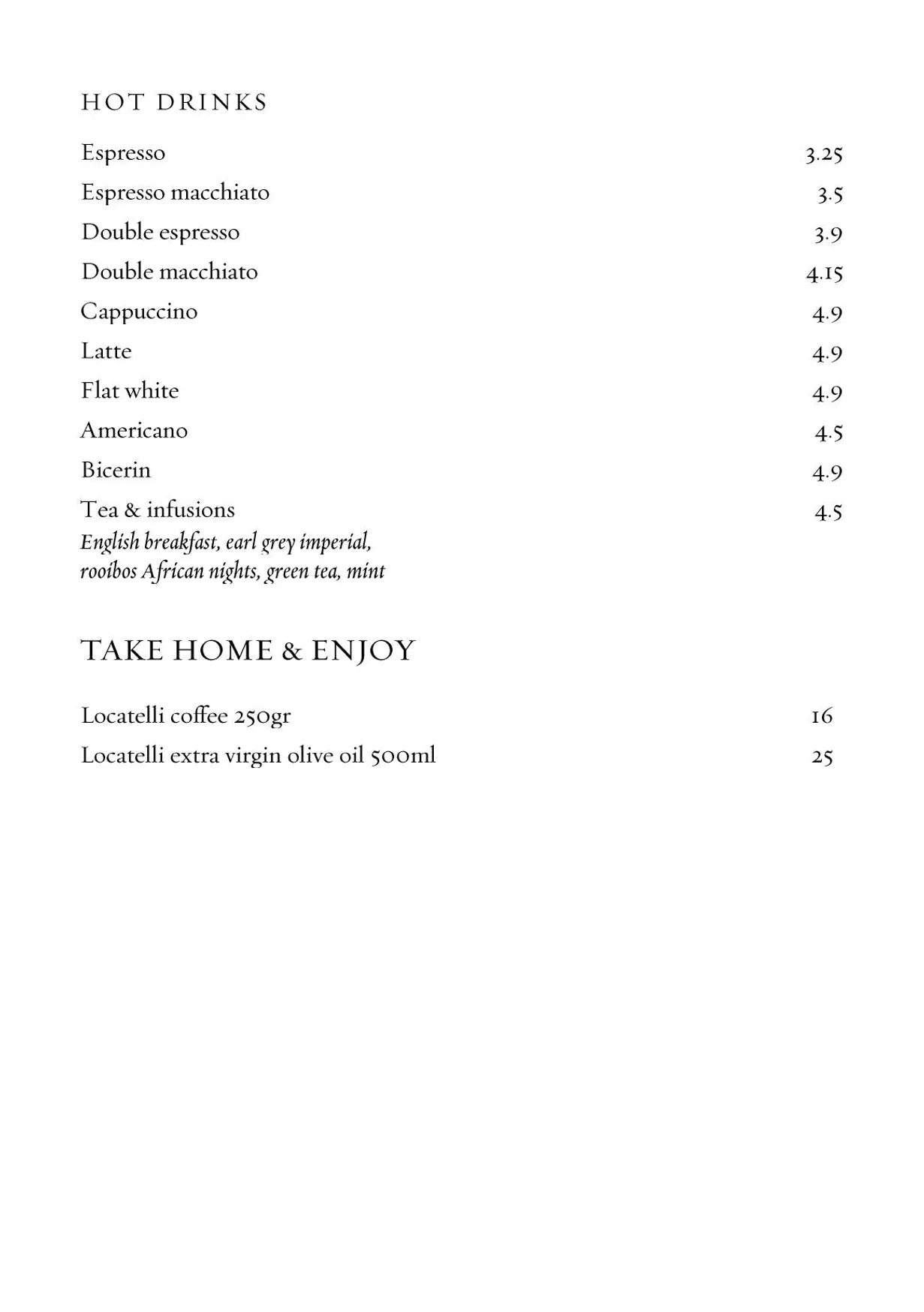 Osteria Locatelli menu, page 14