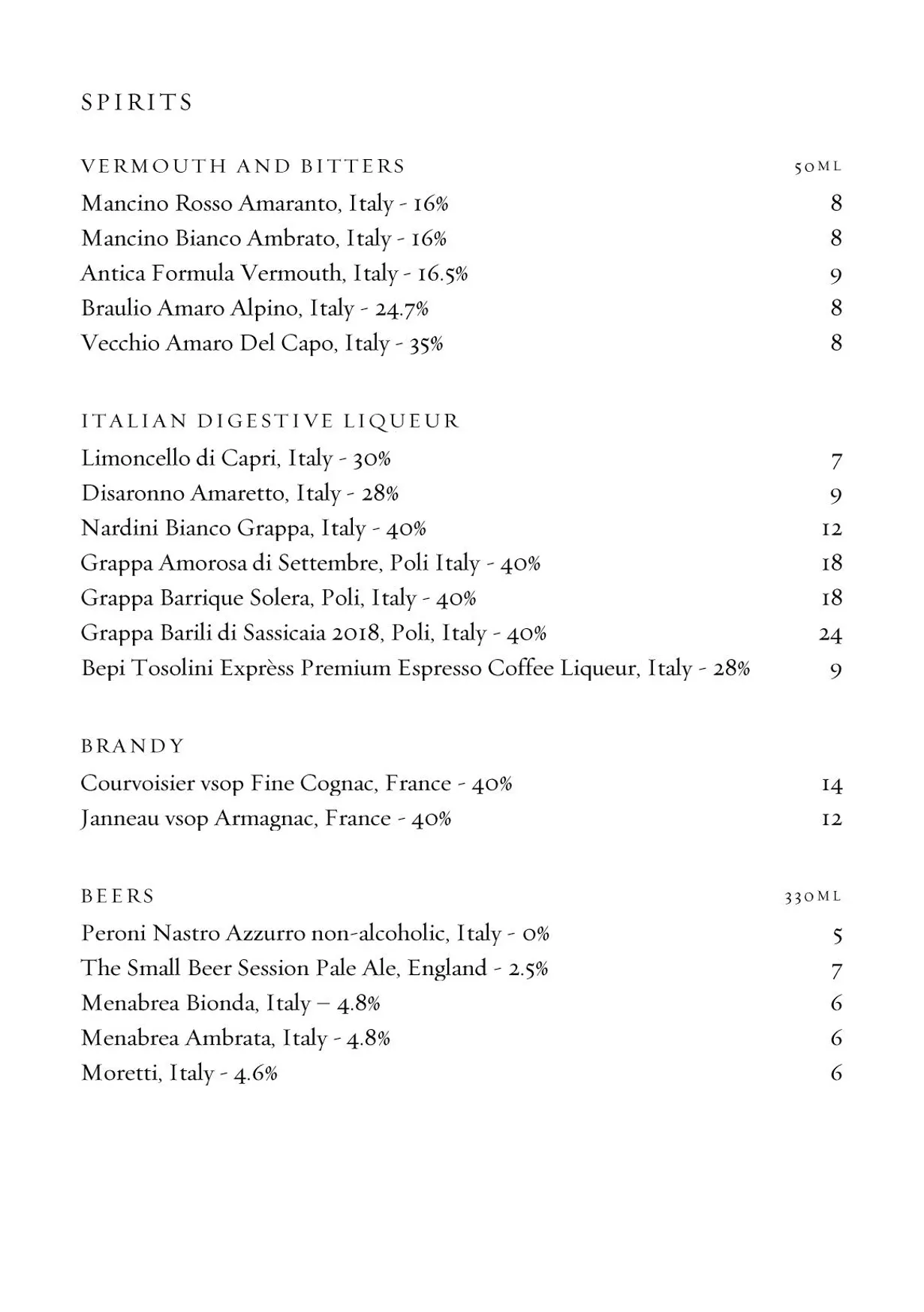 Osteria Locatelli menu, page 12