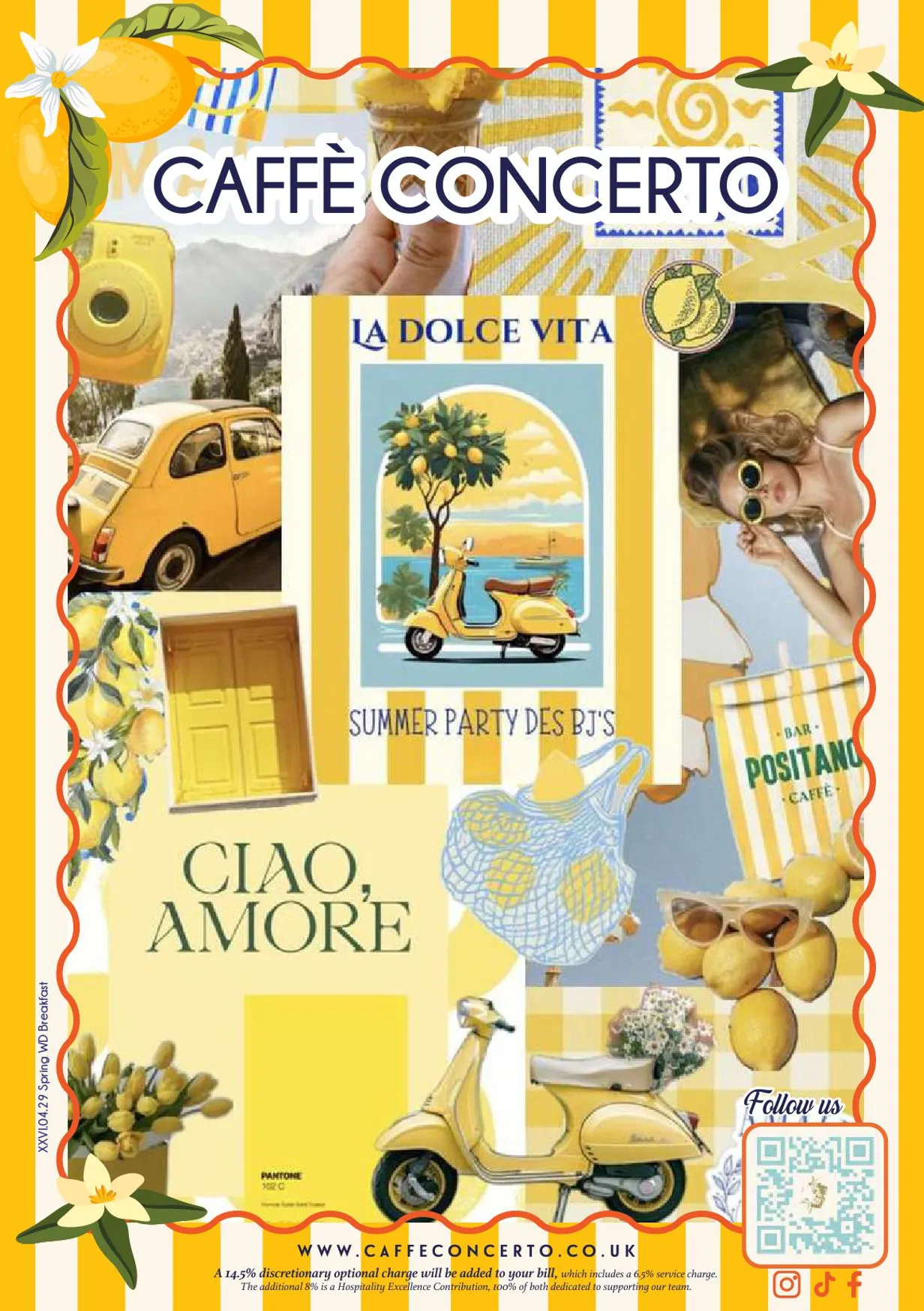 Caffè Concerto menu, page 1
