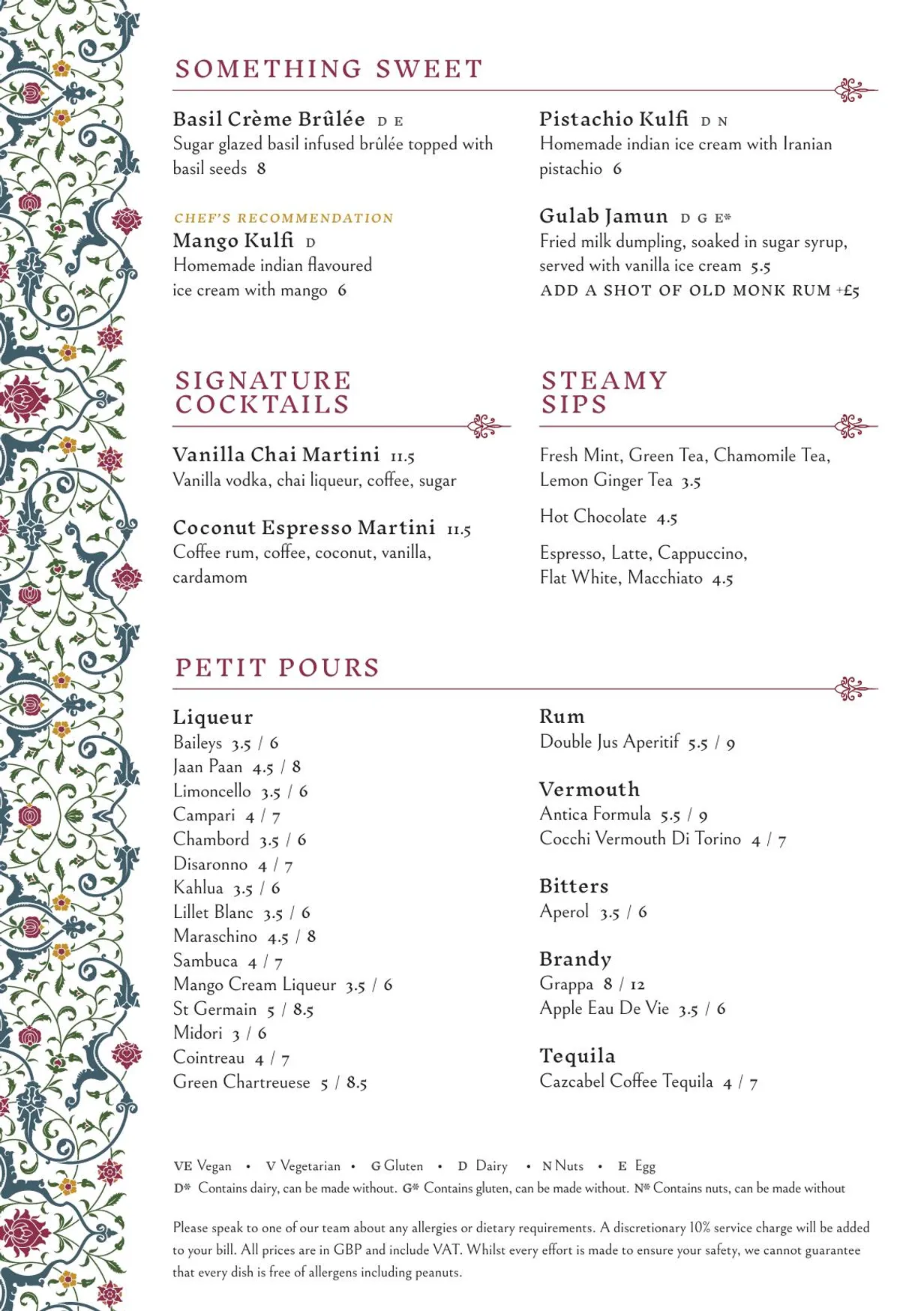KOKUM menu, page 2