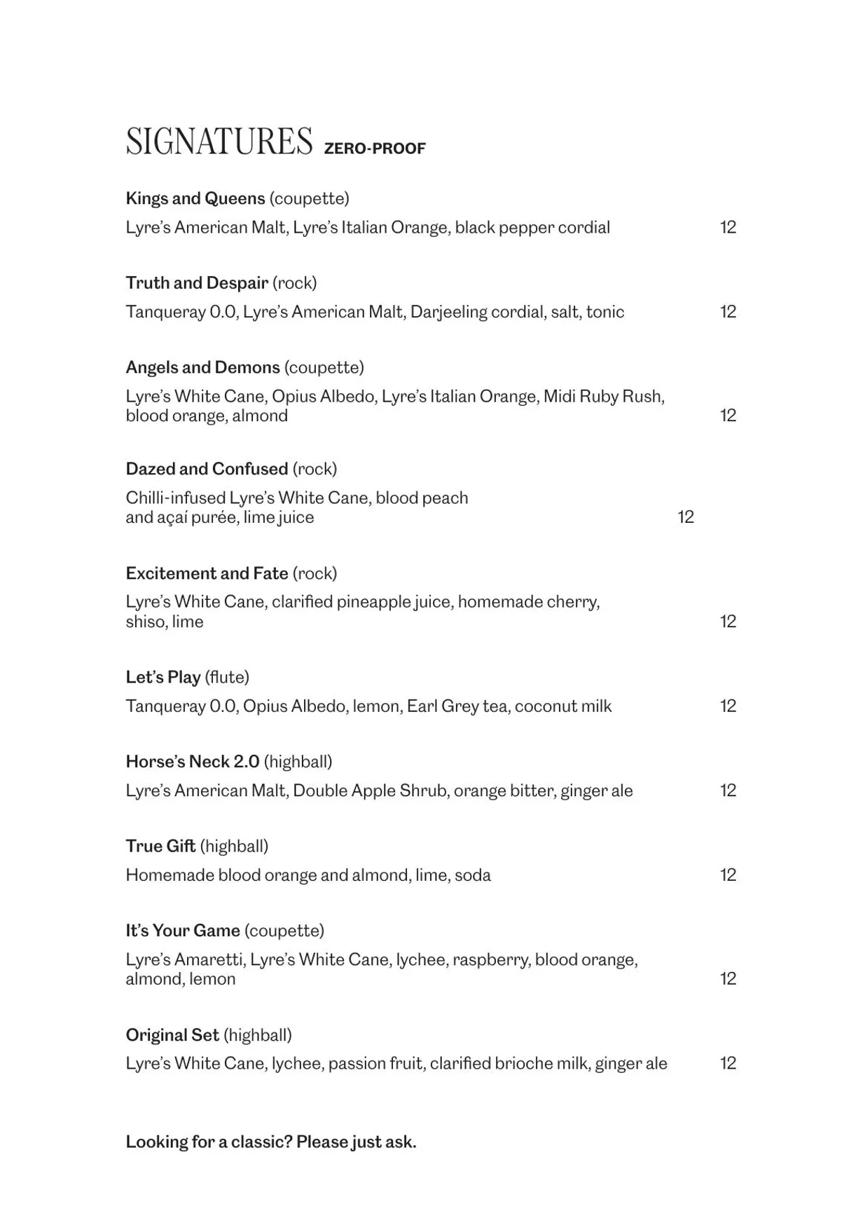 Gambit Bar menu, page 5