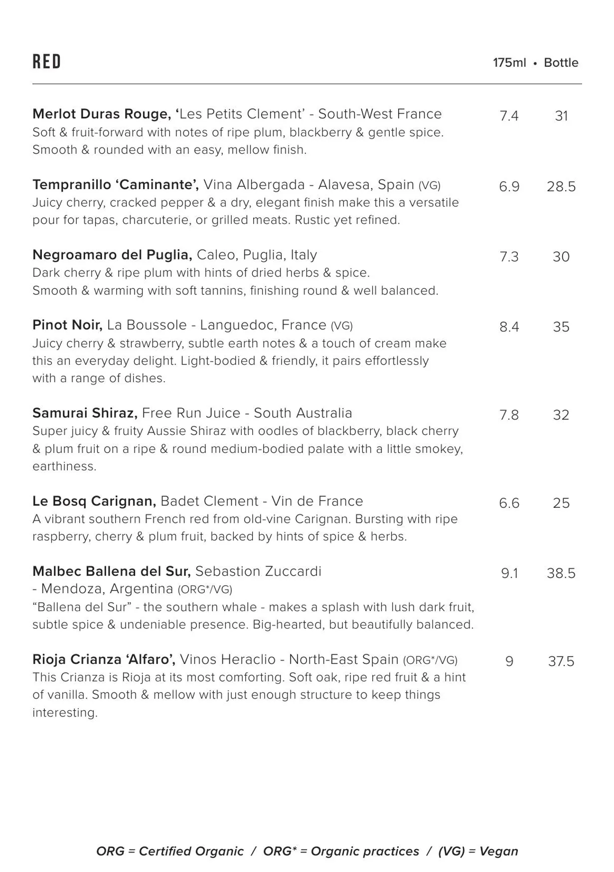 Newhall Street Tavern menu, page 9