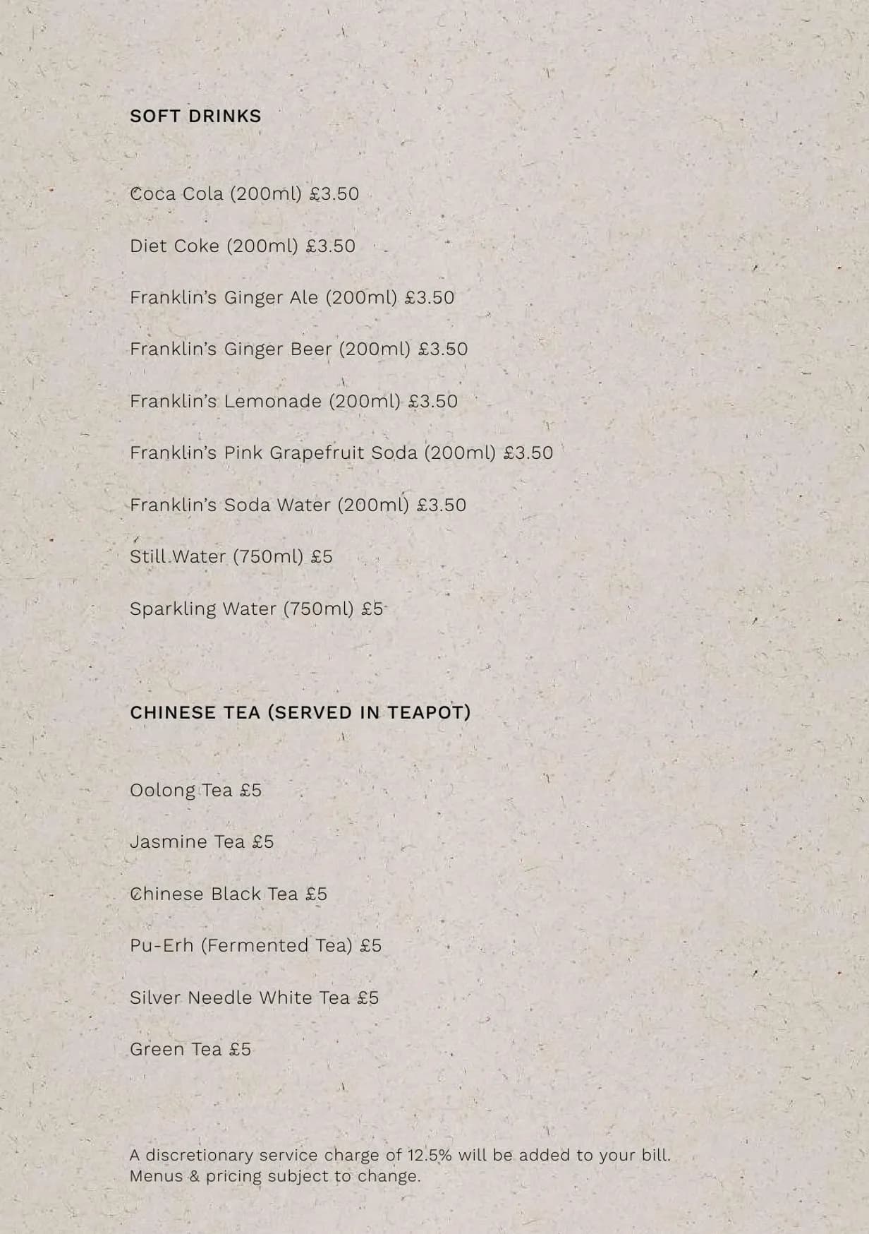 Lucy Wong menu, page 11