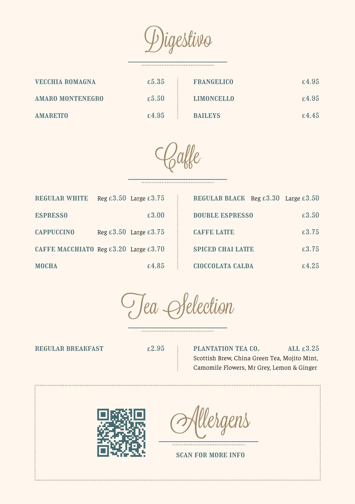 Vittoria on the Walk menu, page 5