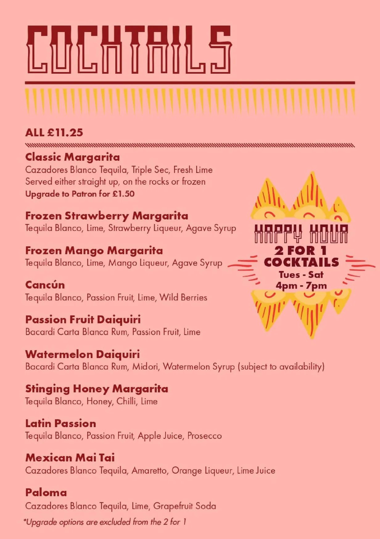 Café Sol menu, page 7