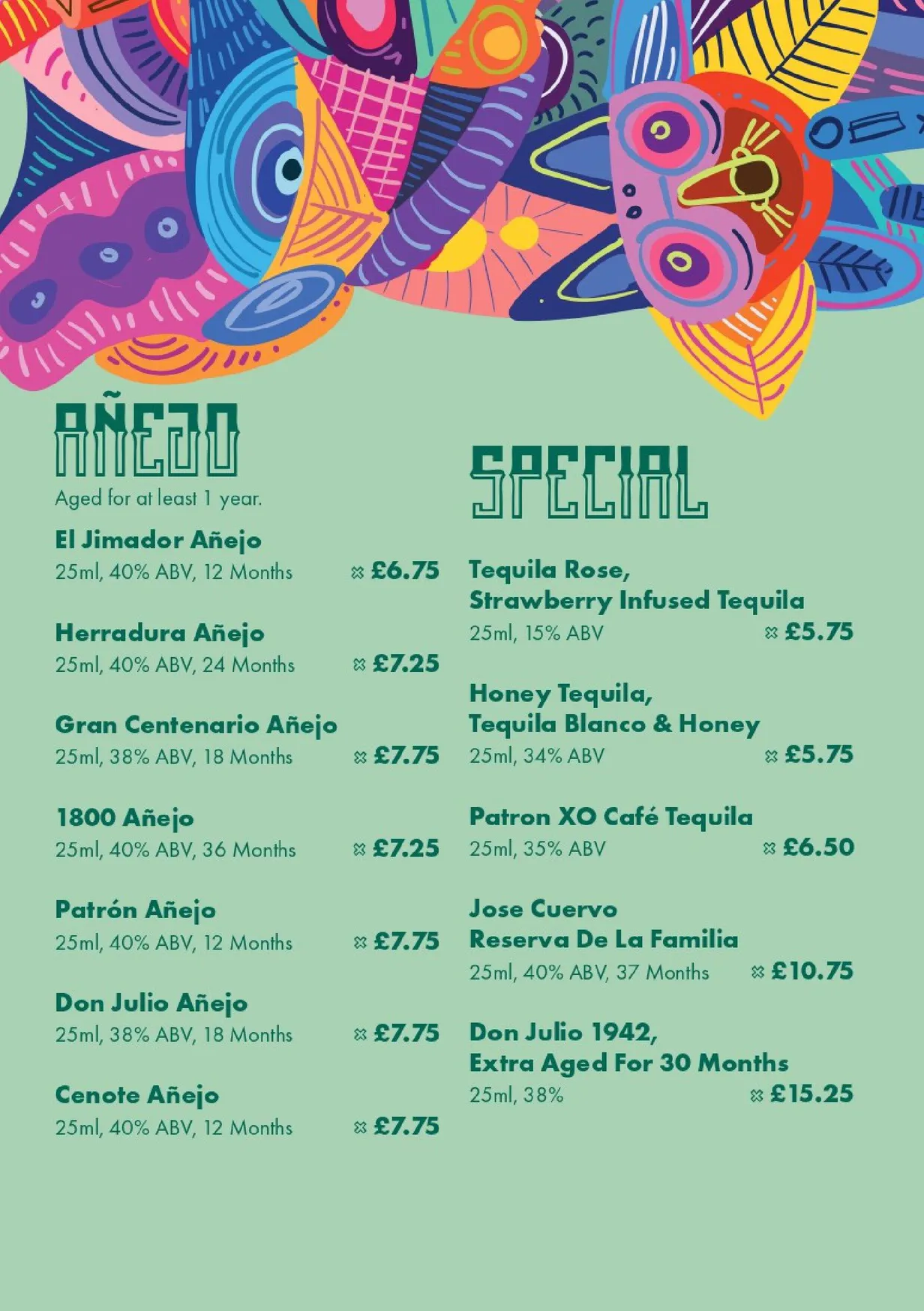 Café Sol menu, page 12