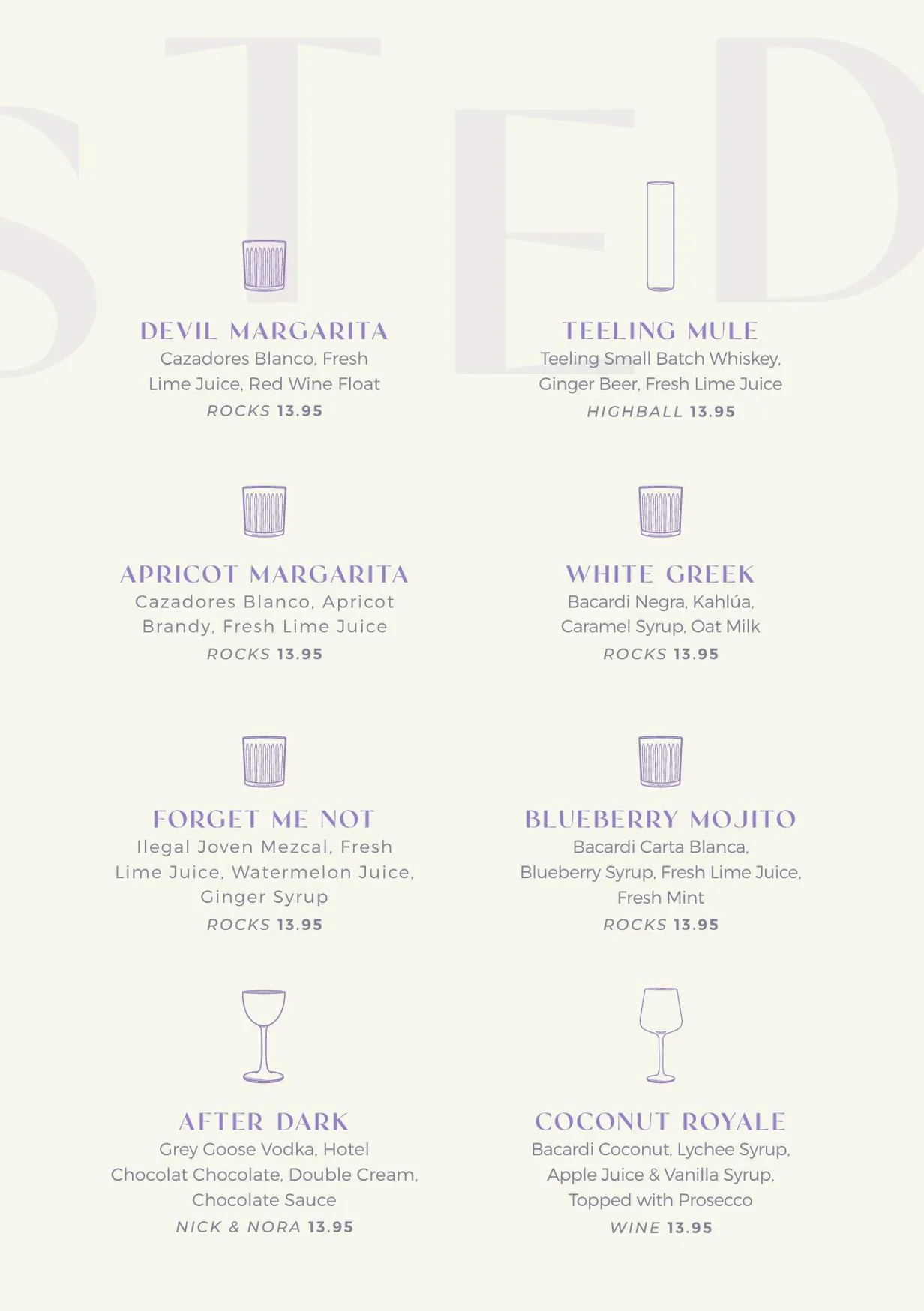 Circe's Rooftop Bar menu, page 4
